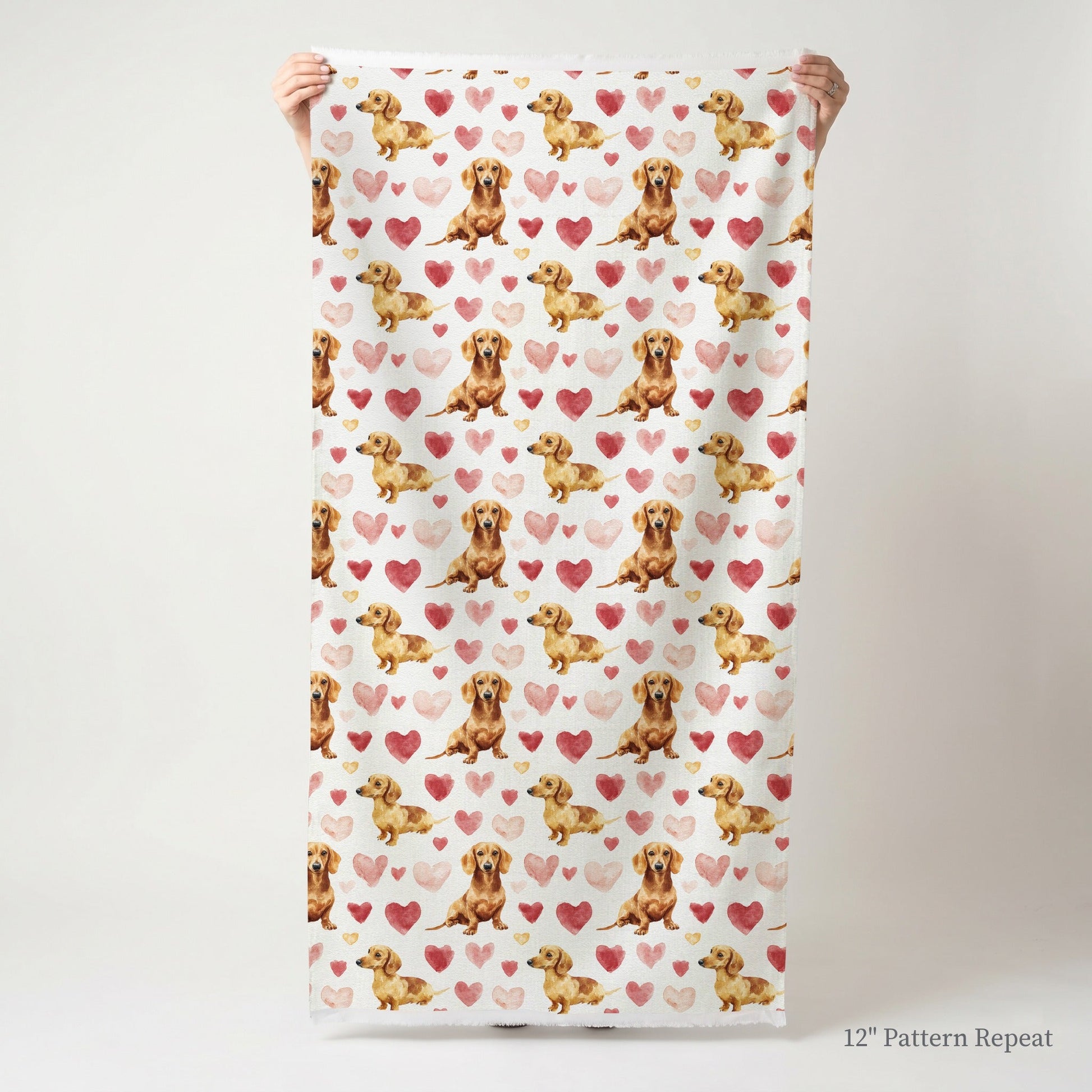 Dachshund Sweetheart - Fabric - Linen Rowe