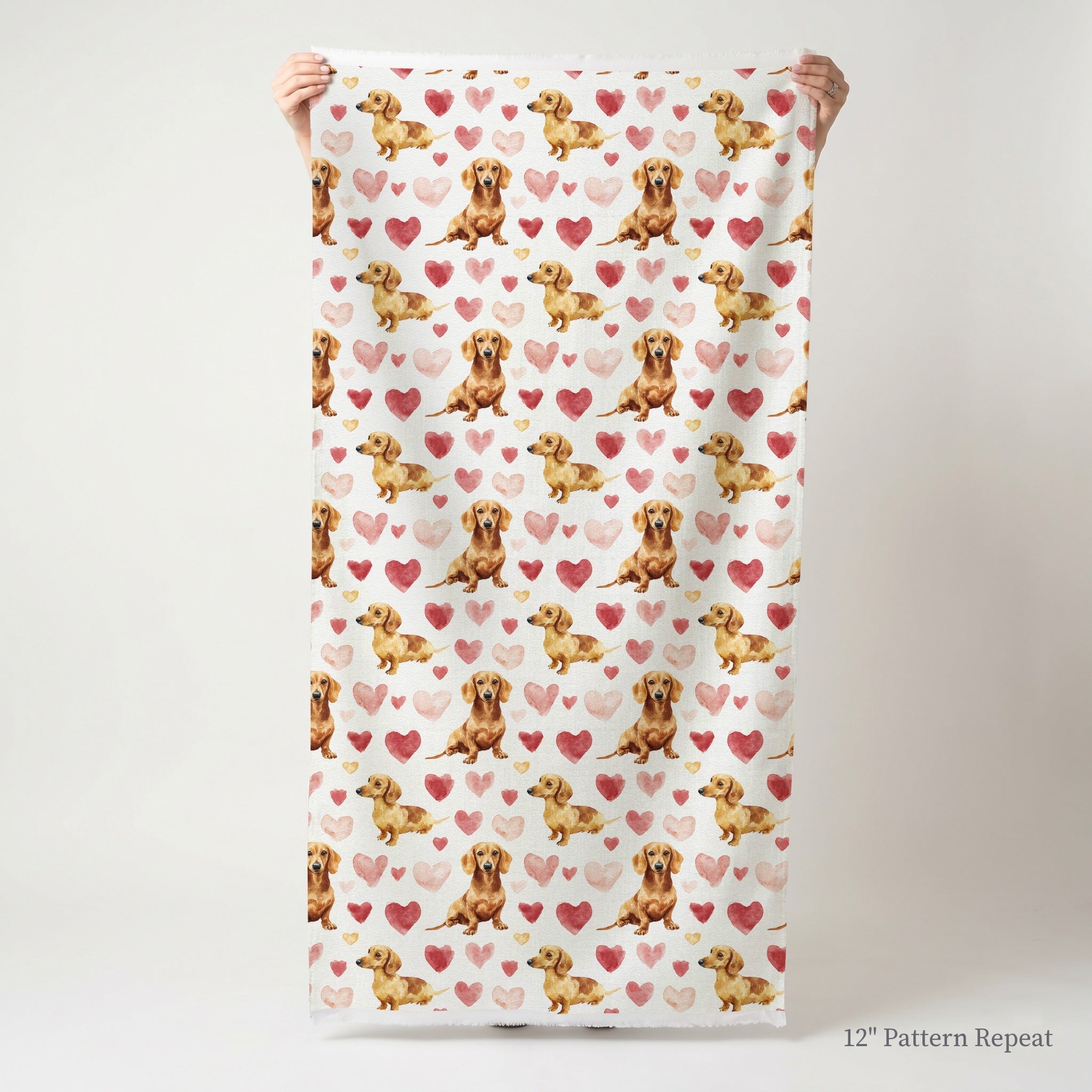 Dachshund Sweetheart - Fabric - Linen Rowe