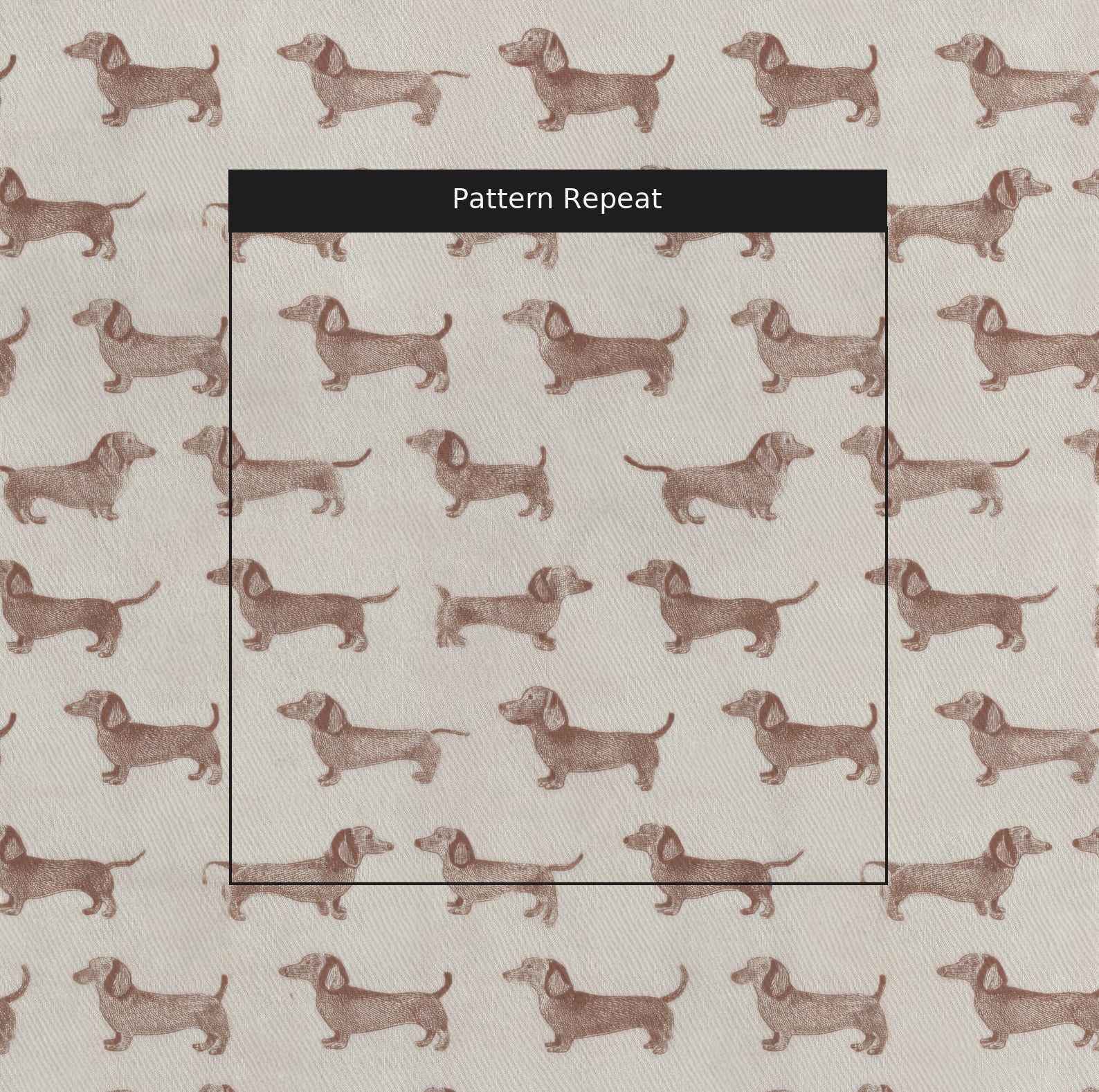 Dachshund Tonal Print - Fabric - Linen Rowe