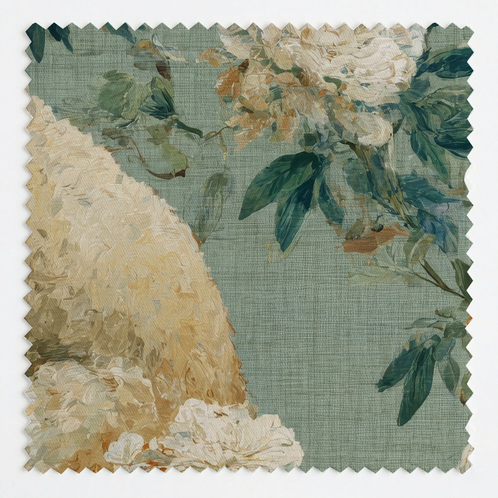 Dahlias and Dogs - Fabric - Linen Rowe