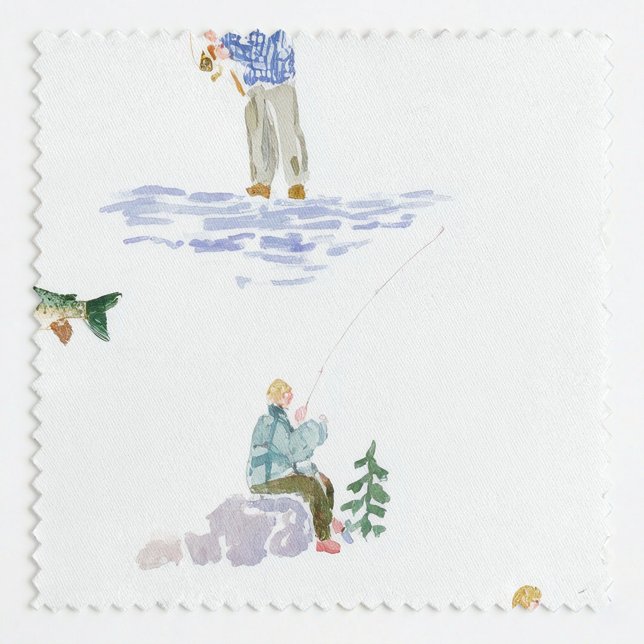 Dainty Fishermen - Fabric - Linen Rowe