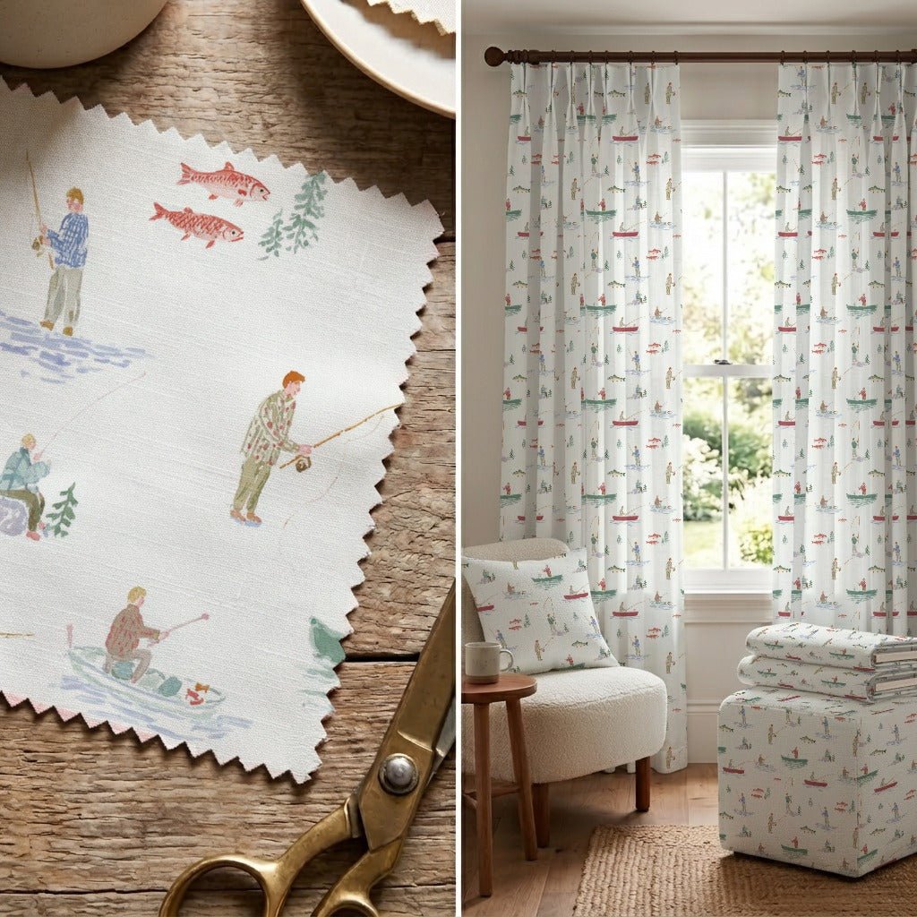 Dainty Fishermen - Fabric - Linen Rowe