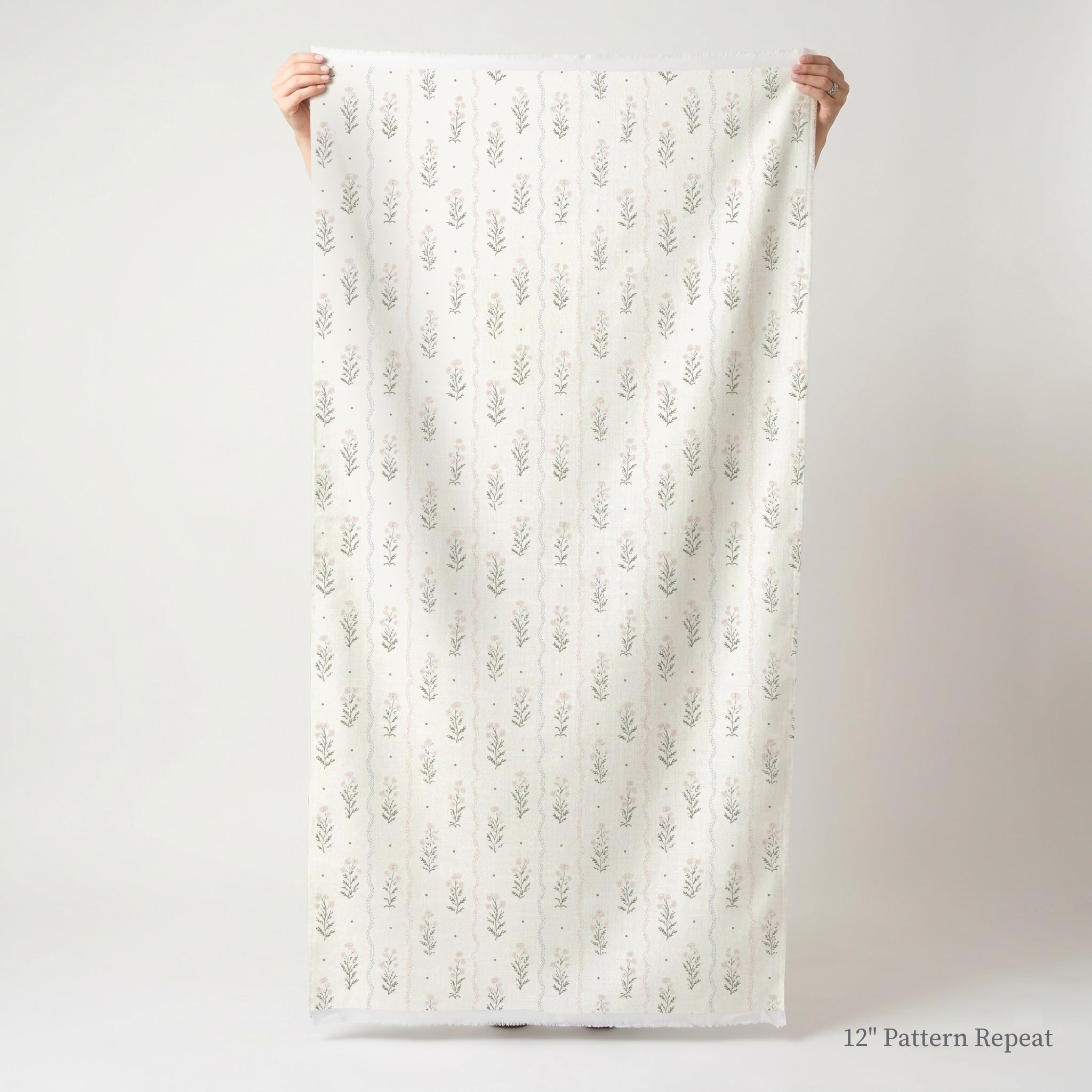 Dainty Floral Stripe - Fabric - Linen Rowe