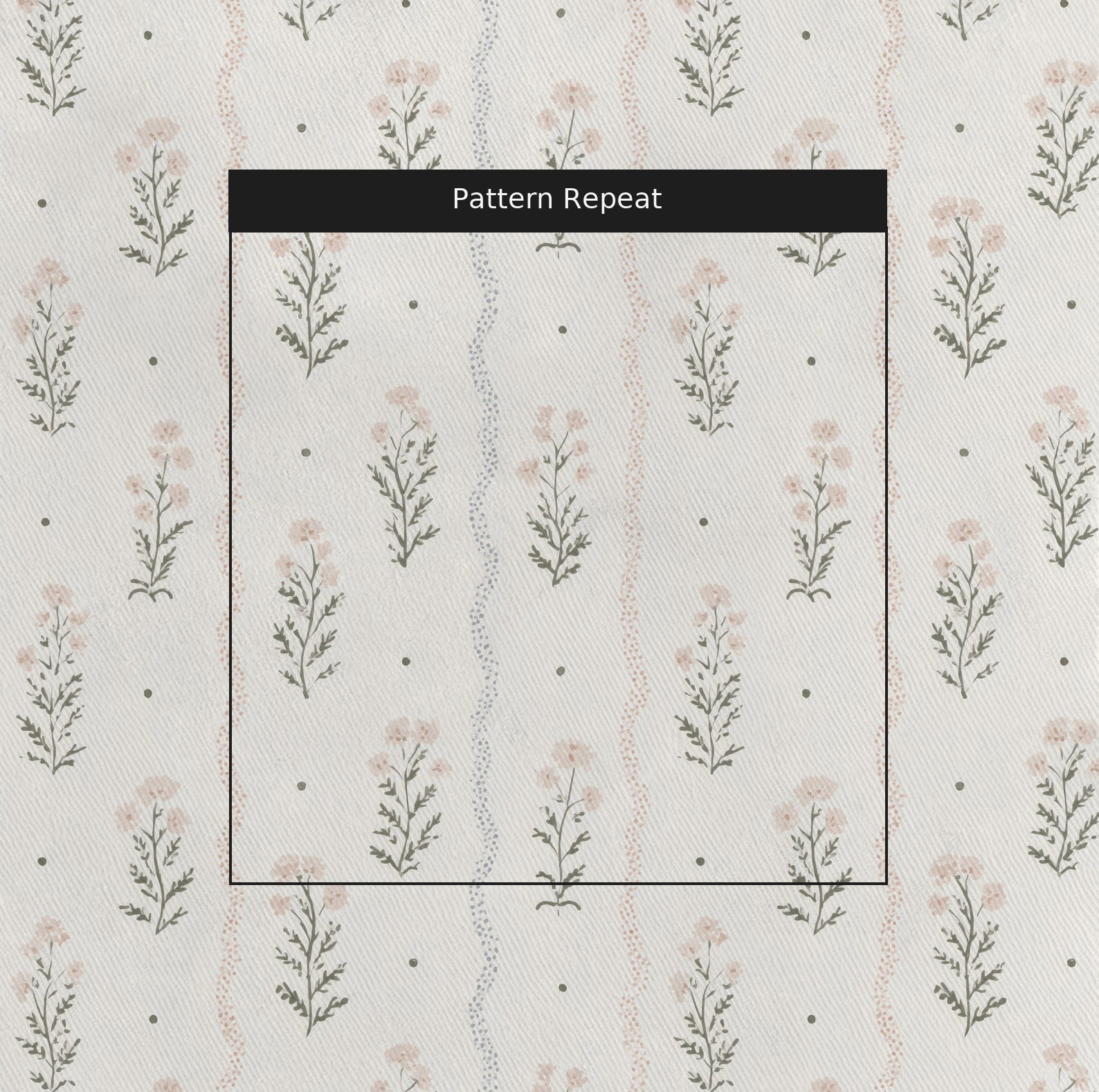 Dainty Floral Stripe - Fabric - Linen Rowe