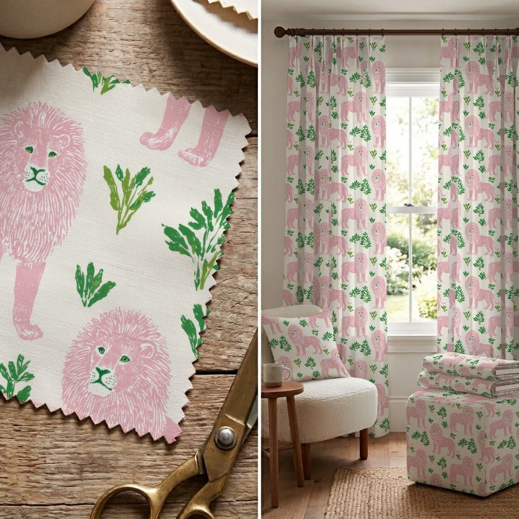 Dashiell Lion - Fabric - Linen Rowe