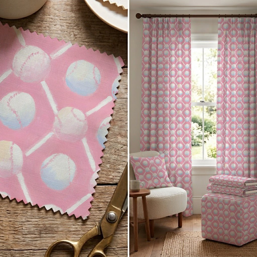 Diamond Baseballs - Fabric - Linen Rowe