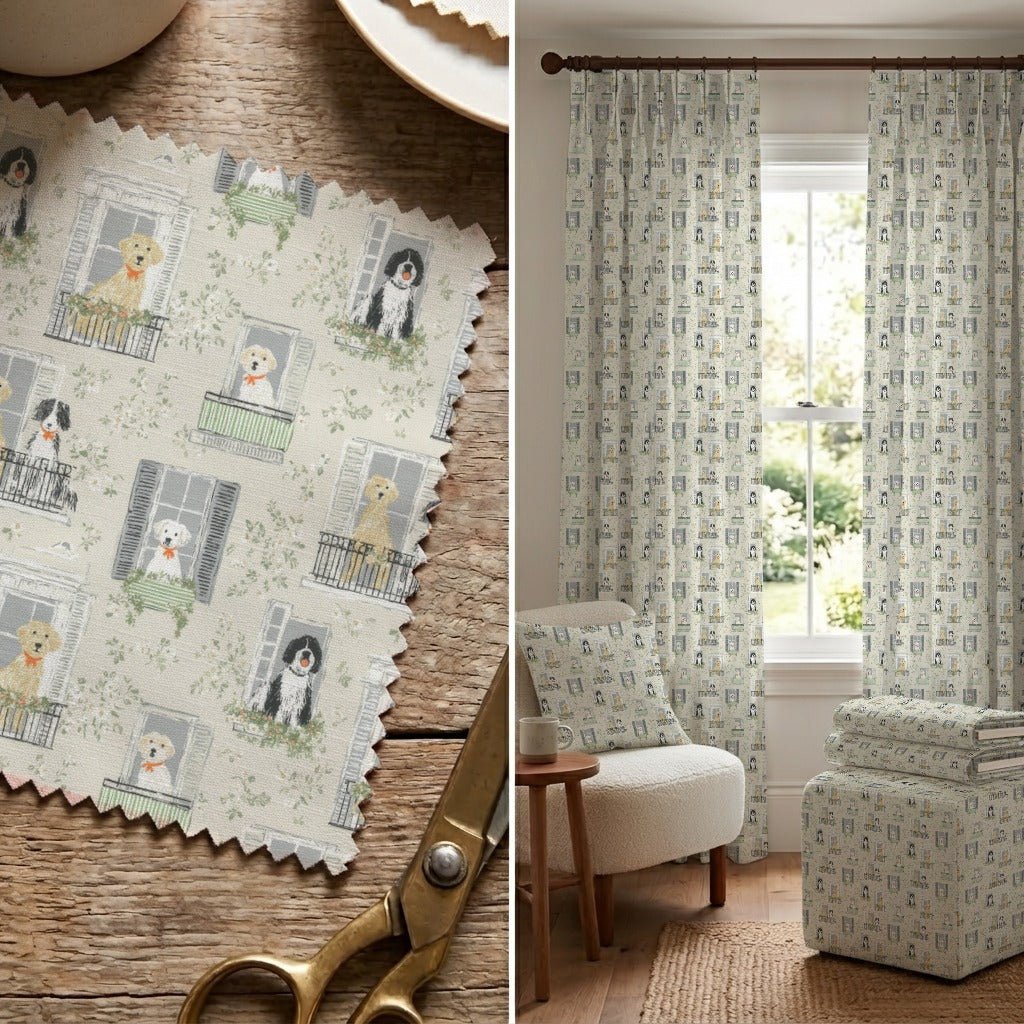 Doggy in the Window - Fabric - Linen Rowe