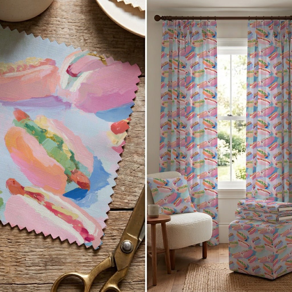 Dogs at the Game - Fabric - Linen Rowe