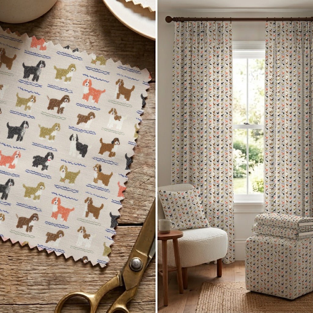 Doodle Waves - Fabric - Linen Rowe