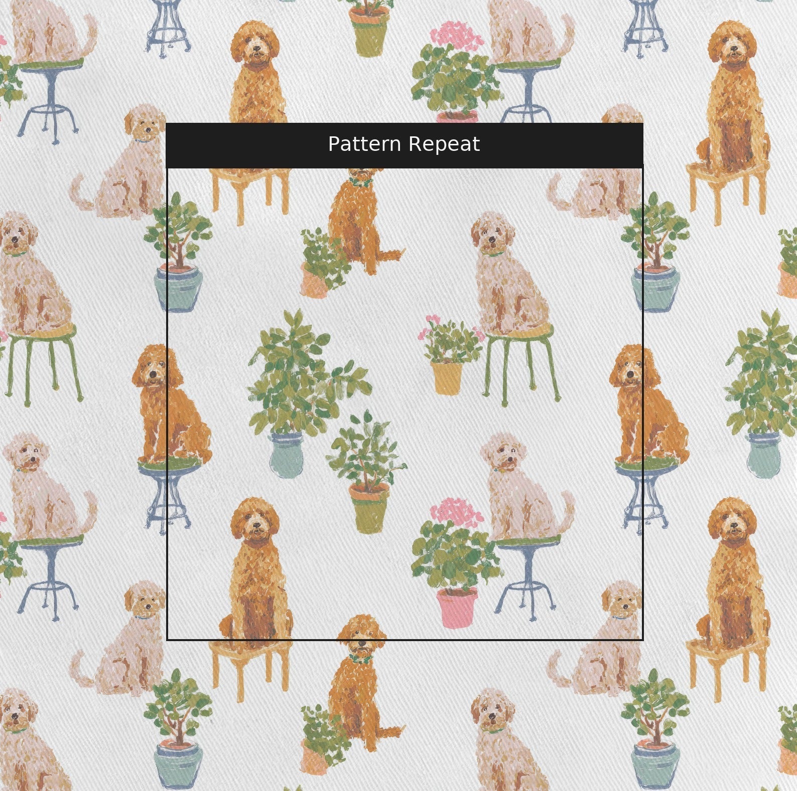 Doodle's Plants - Fabric - Linen Rowe