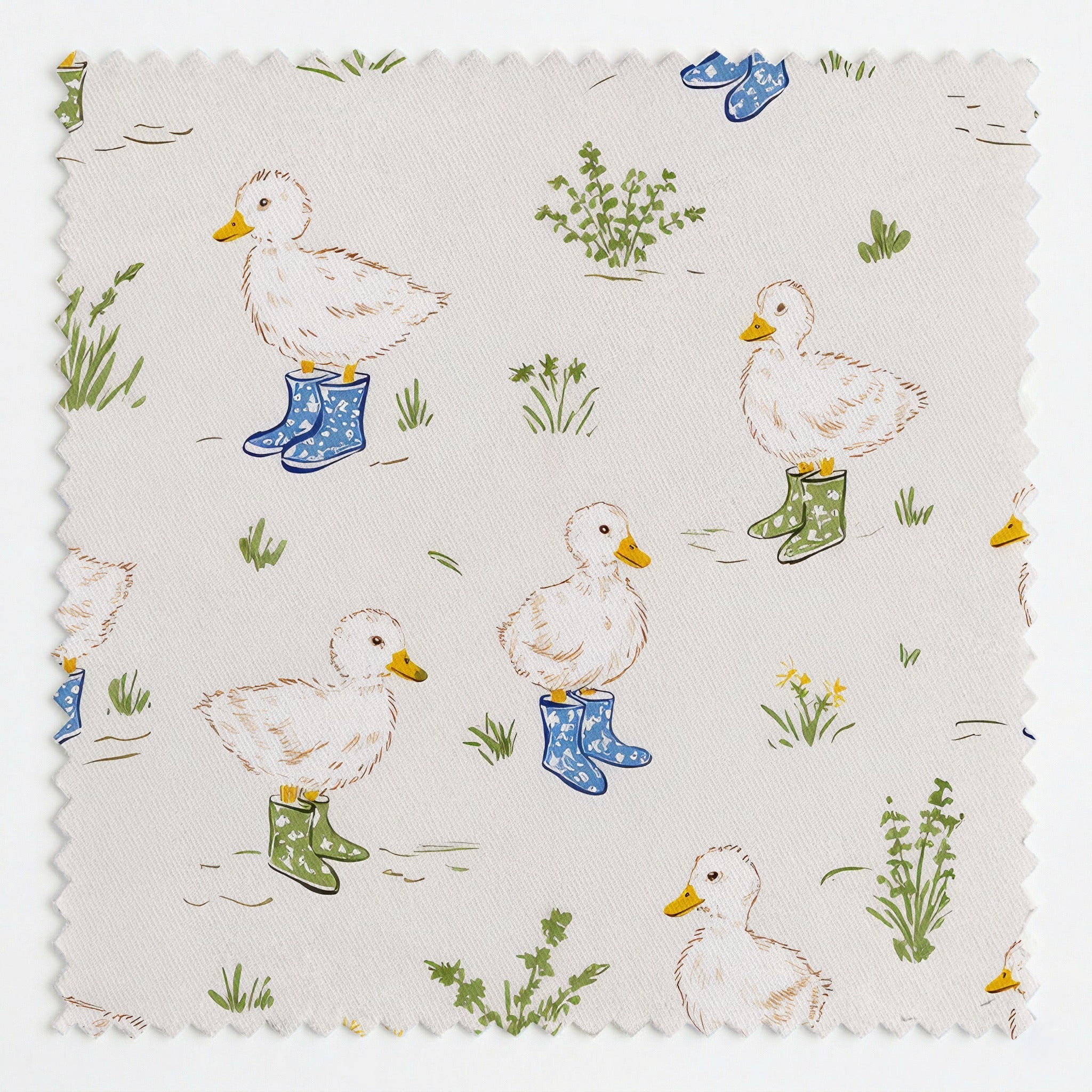Ducklings in the Rain - Fabric - Linen Rowe