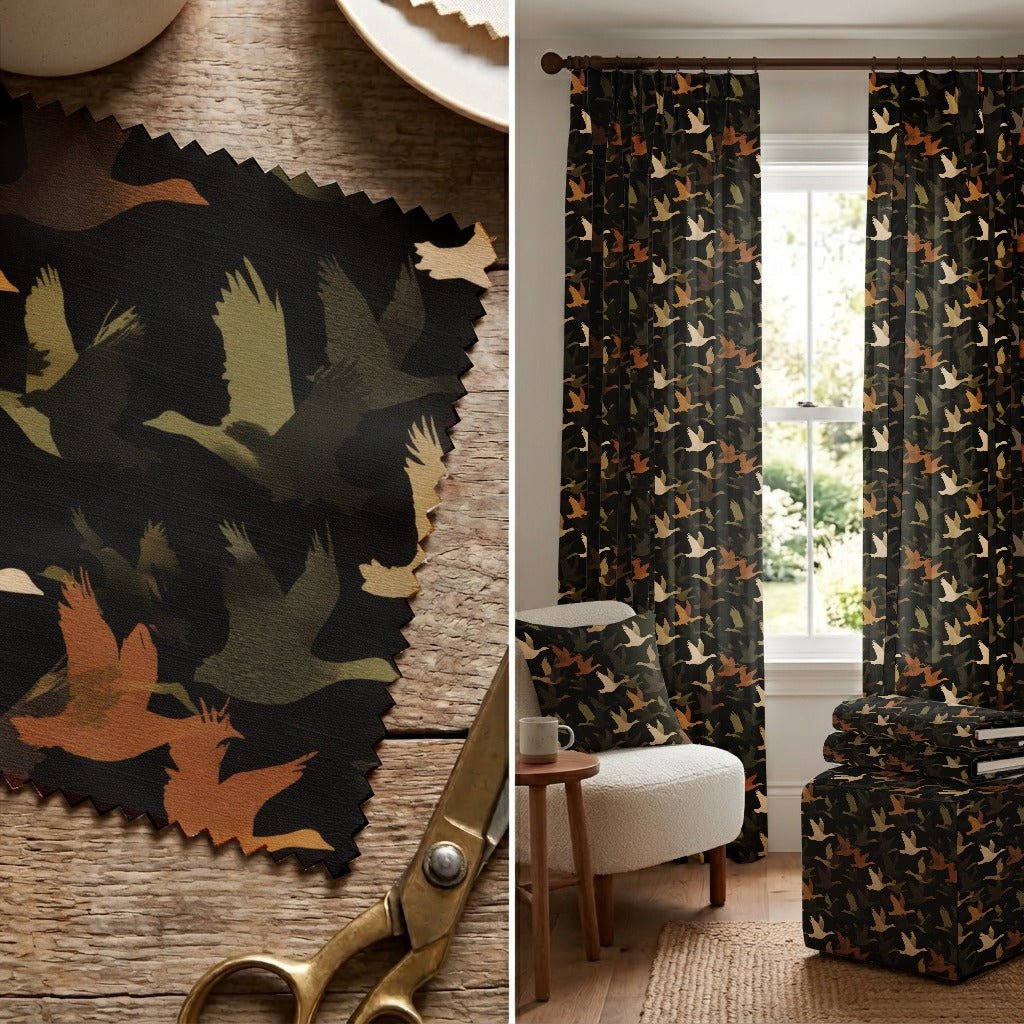 Ducks Fly - Fabric - Linen Rowe