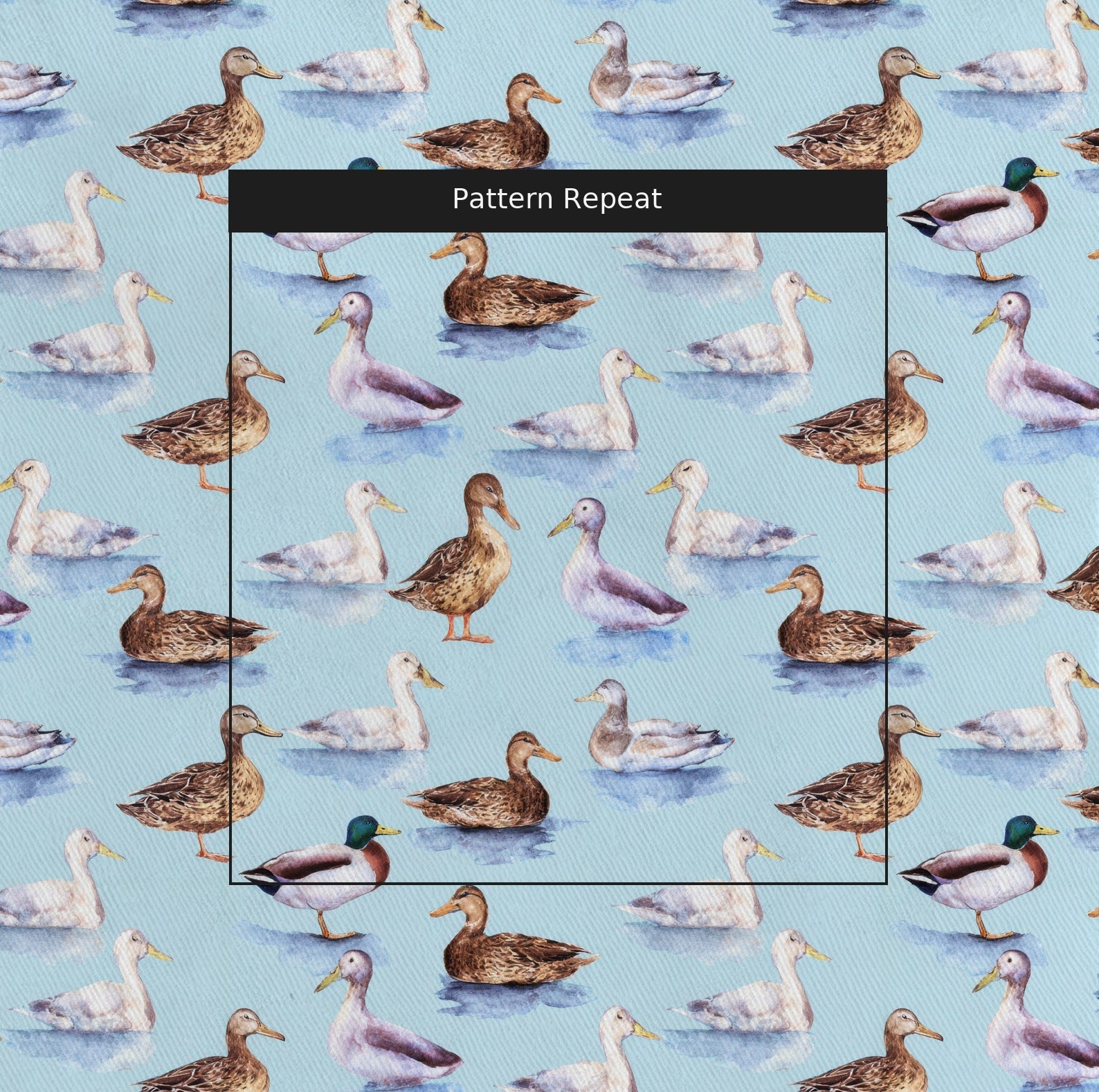 Ducks in the Lake - Fabric - Linen Rowe