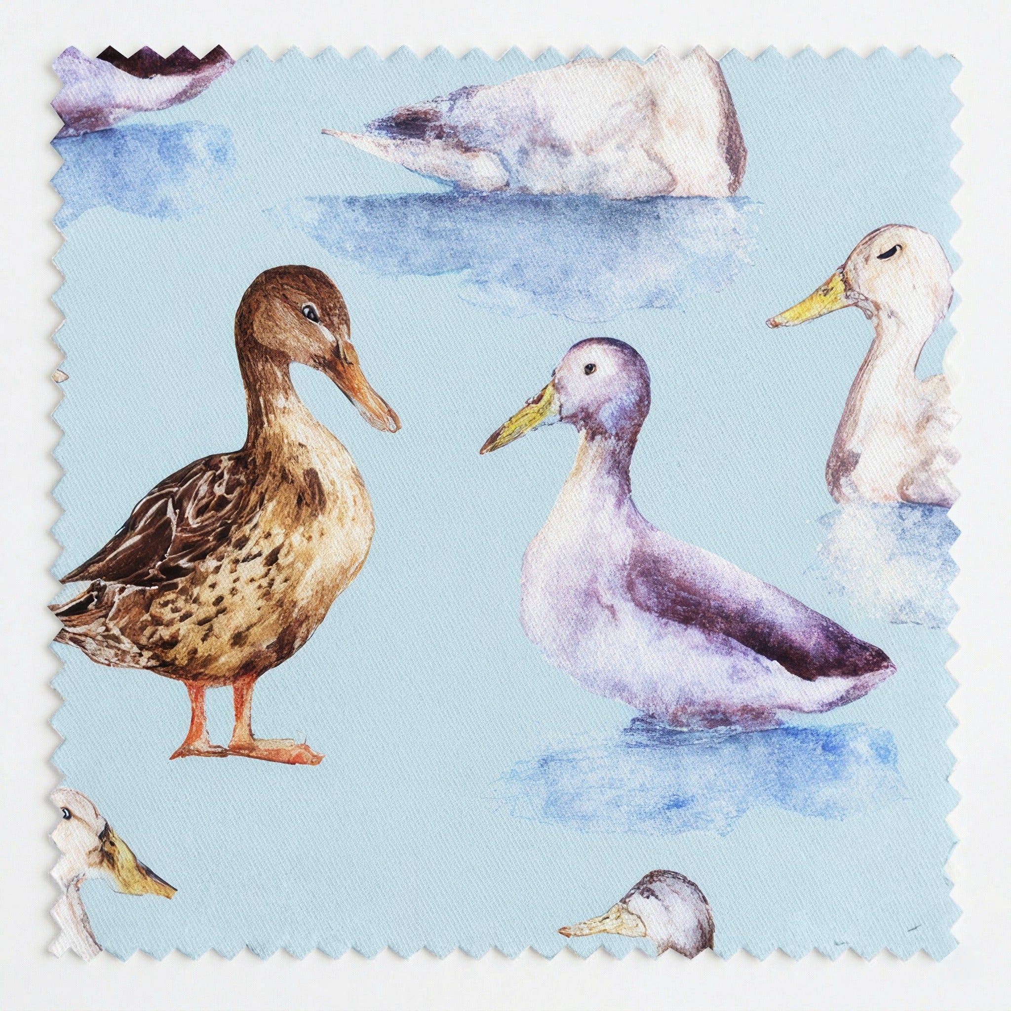 Ducks in the Lake - Fabric - Linen Rowe