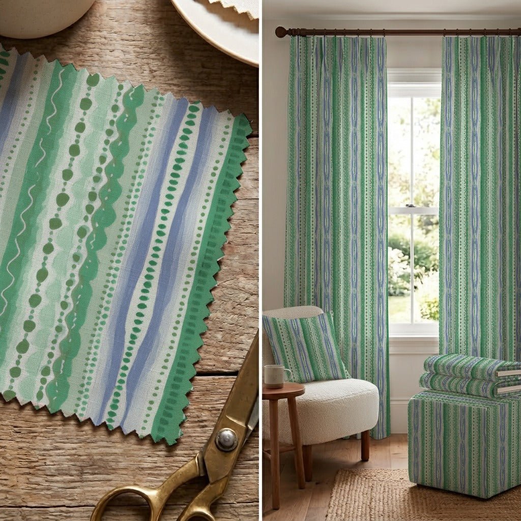 Eden Geo Stripe - Fabric - Linen Rowe
