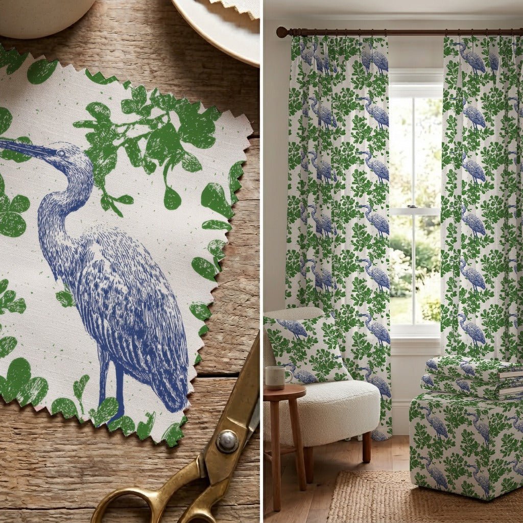 Elegant Egret - Fabric - Linen Rowe