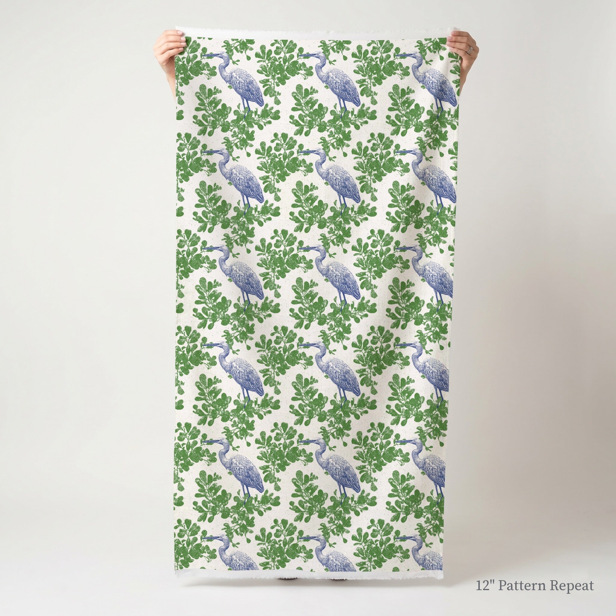 Elegant Egret - Fabric - Linen Rowe