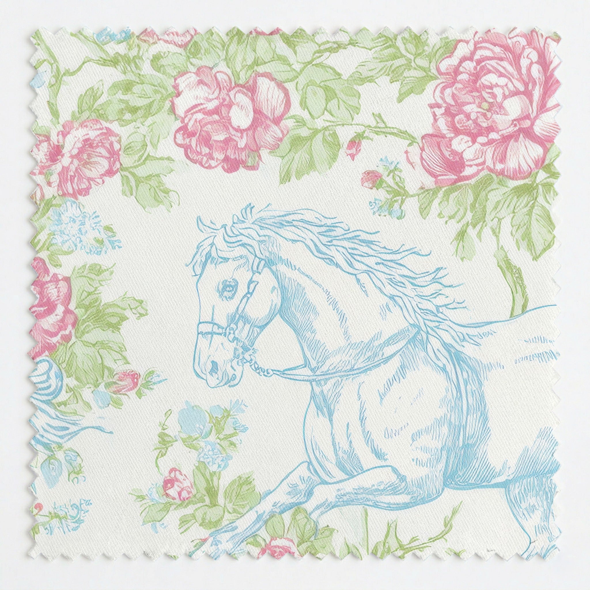 Elegant Horse Garden - Fabric - Linen Rowe