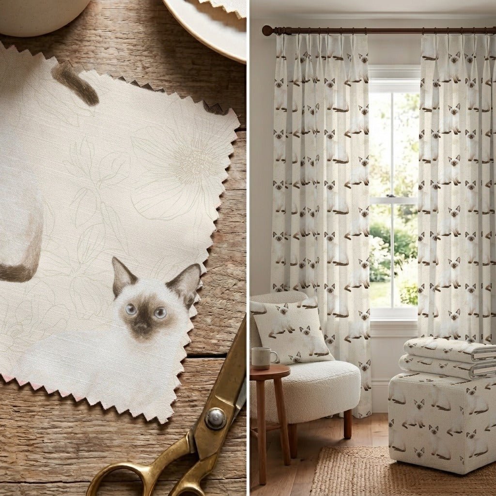 Elegant Siamese - Fabric - Linen Rowe