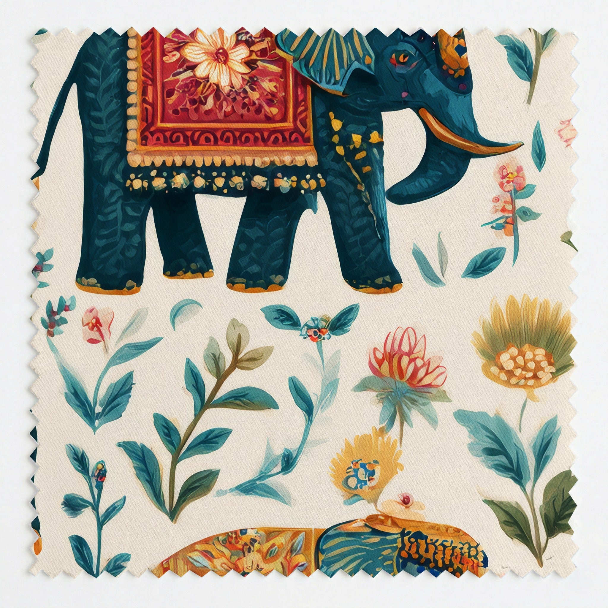 Elephant Jungle - Fabric - Linen Rowe