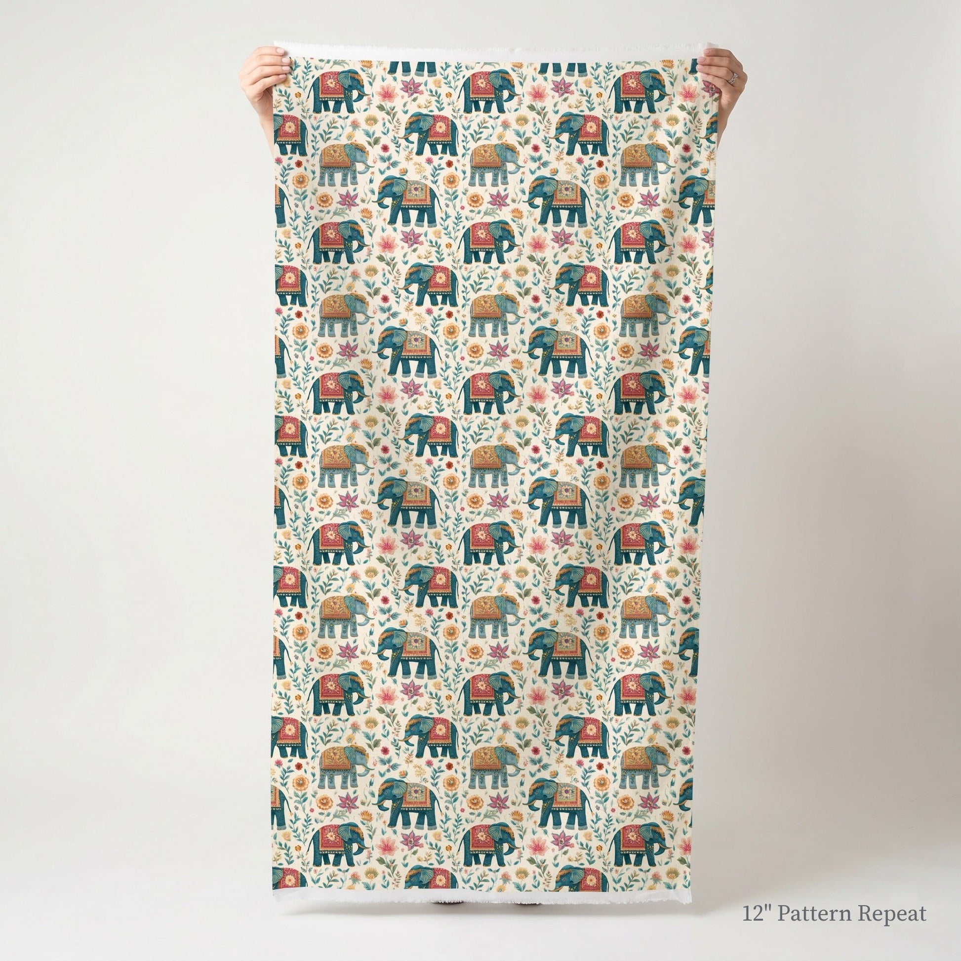 Elephant Jungle - Fabric - Linen Rowe