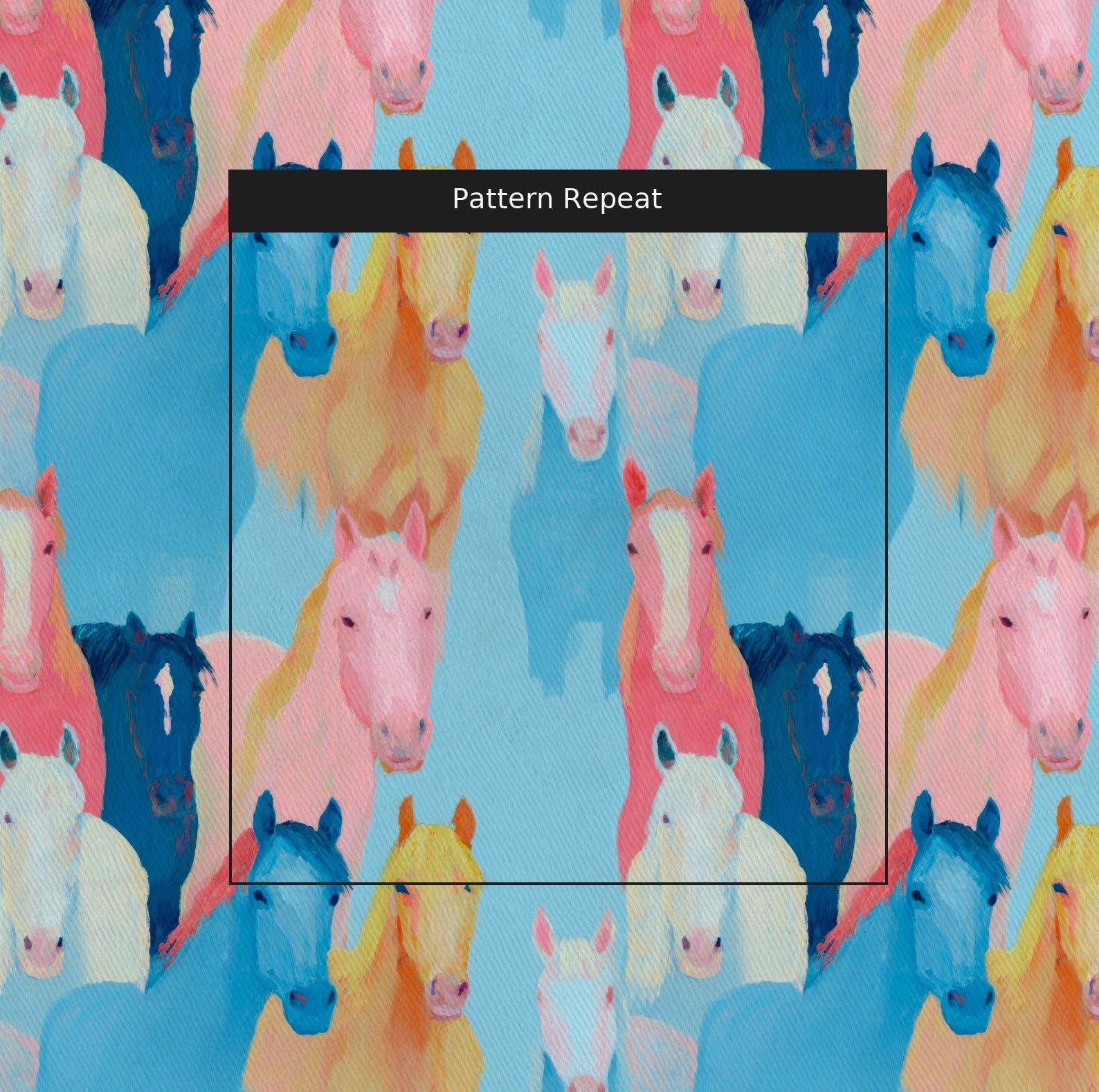 Equine Kaleidoscope - Fabric - Linen Rowe