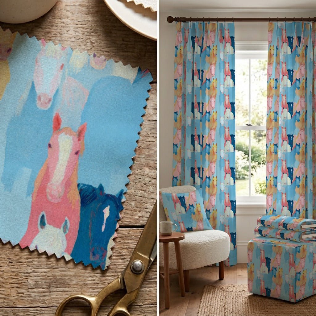 Equine Kaleidoscope - Fabric - Linen Rowe
