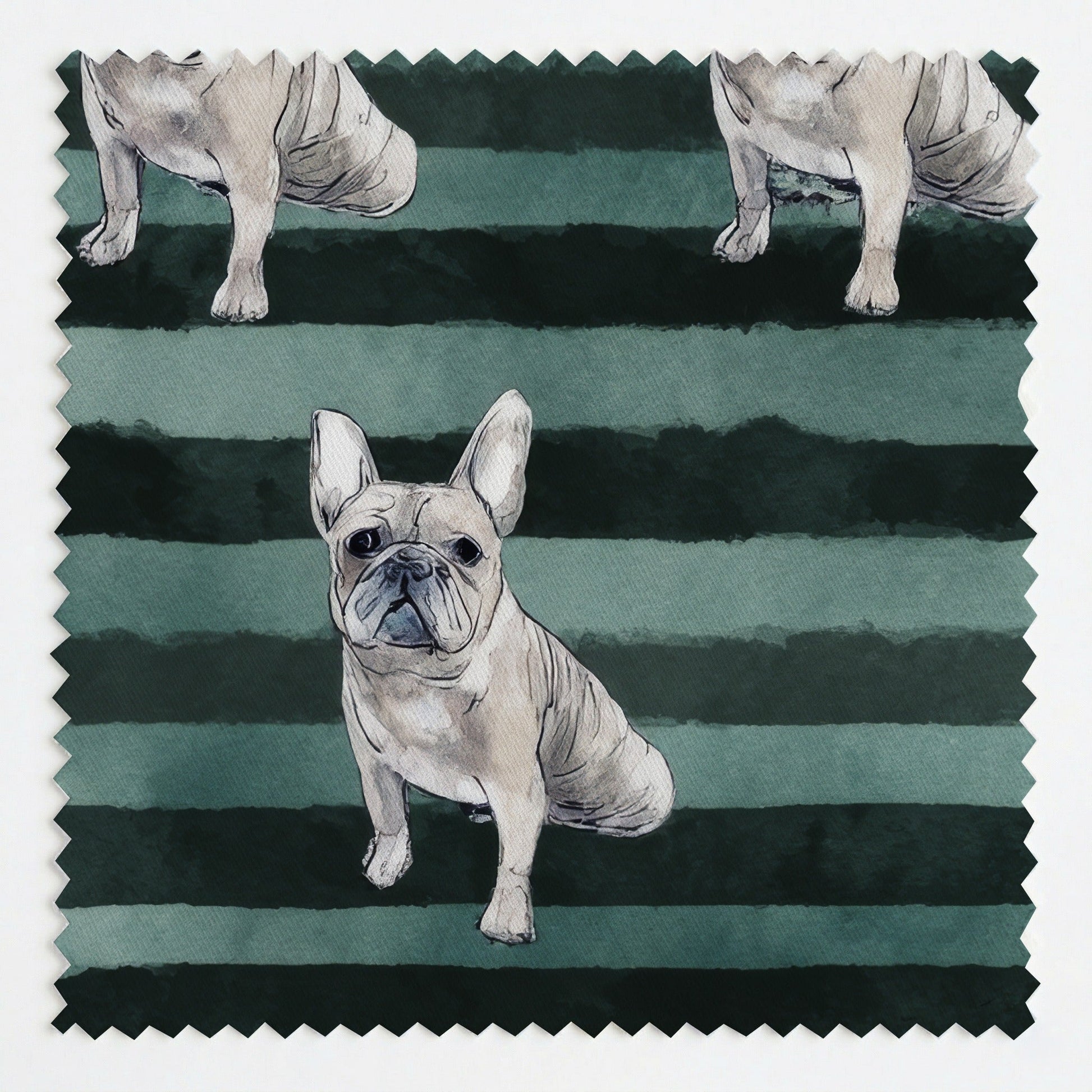 Etched Stripe Frenchie - Fabric - Linen Rowe