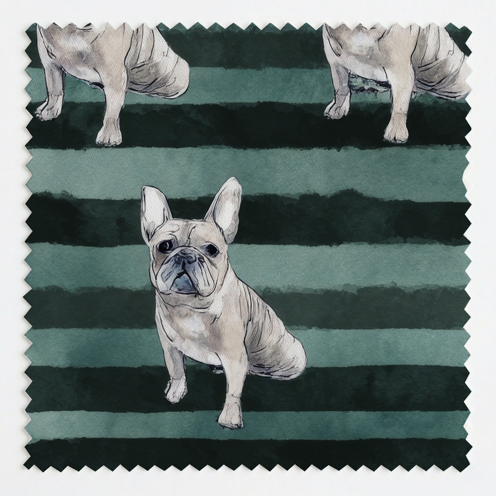 Etched Stripe Frenchie - Fabric - Linen Rowe