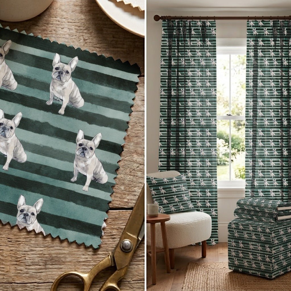 Etched Stripe Frenchie - Fabric - Linen Rowe