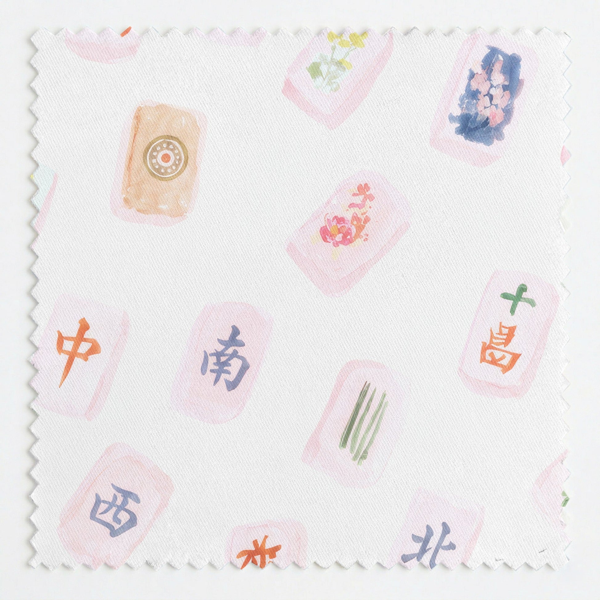 Faded Mahjong Tiles - Fabric - Linen Rowe