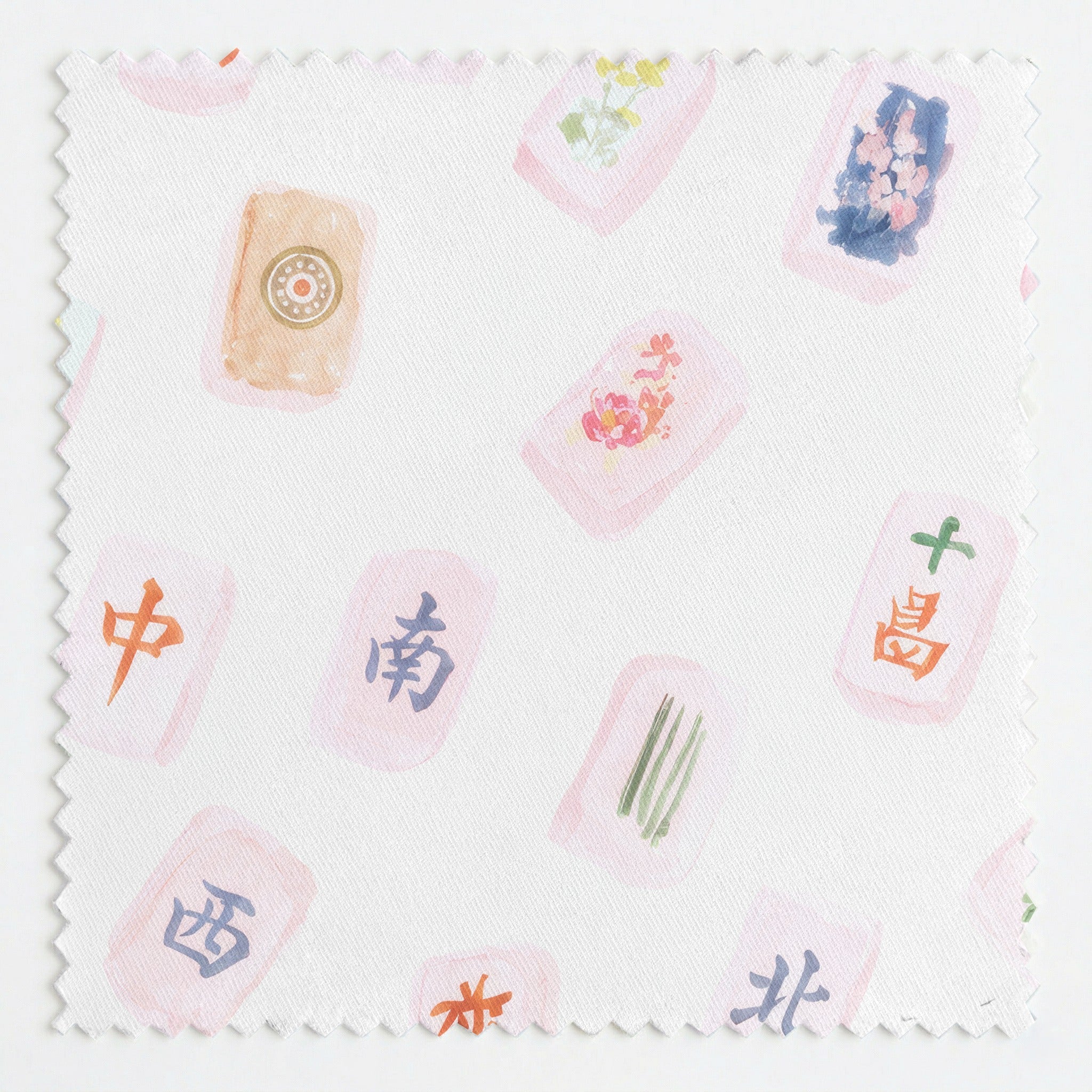 Faded Mahjong Tiles - Fabric - Linen Rowe