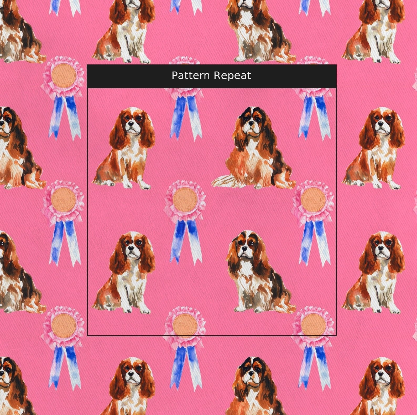 First Place King Charles Spaniel - Fabric - Linen Rowe