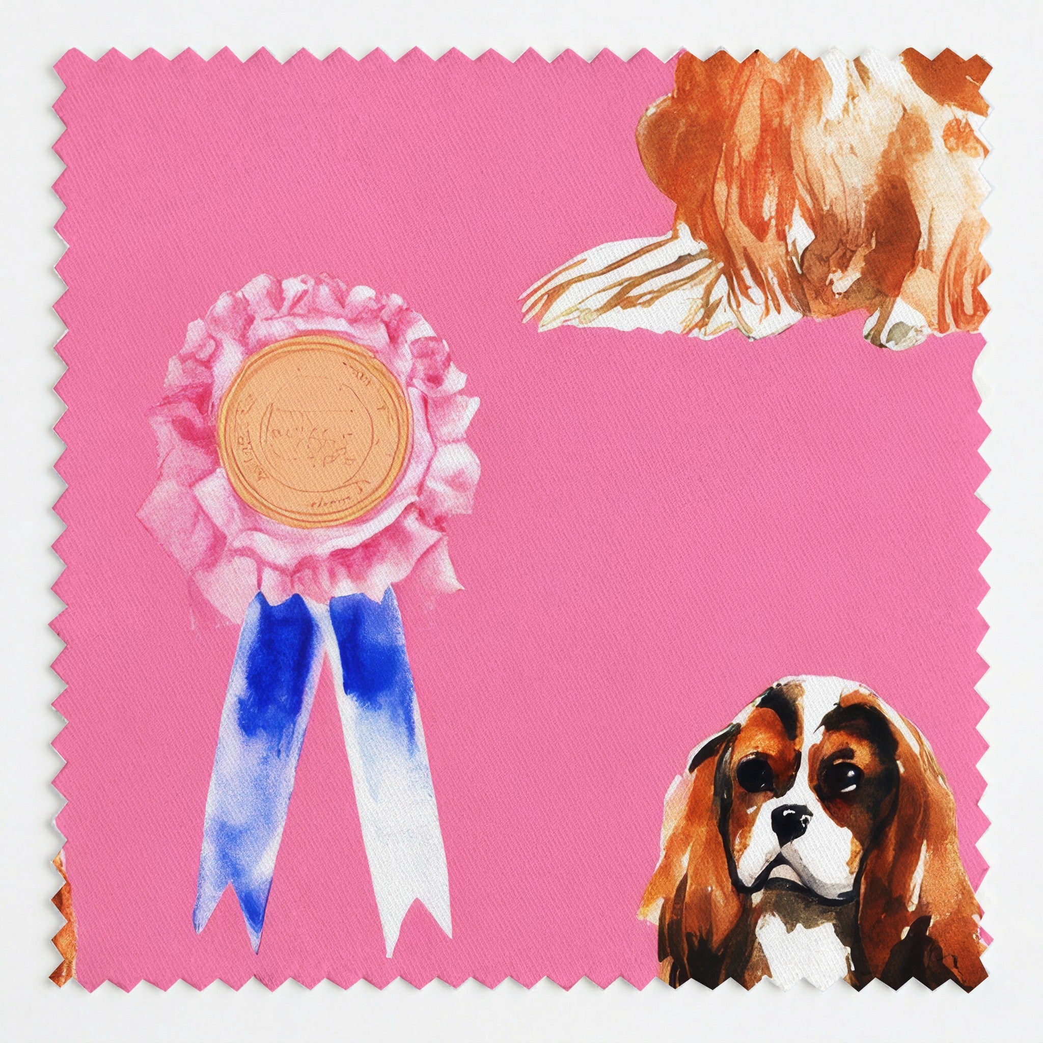 First Place King Charles Spaniel - Fabric - Linen Rowe