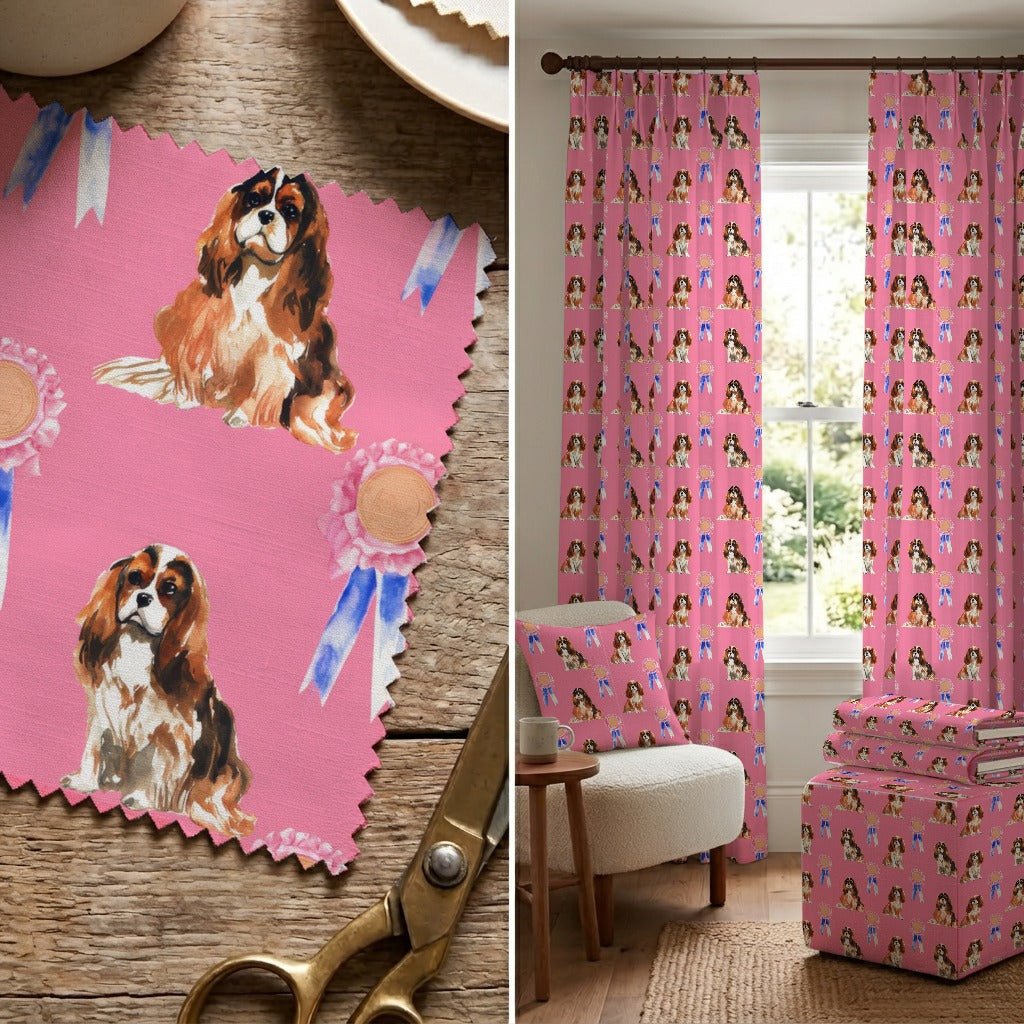 First Place King Charles Spaniel - Fabric - Linen Rowe
