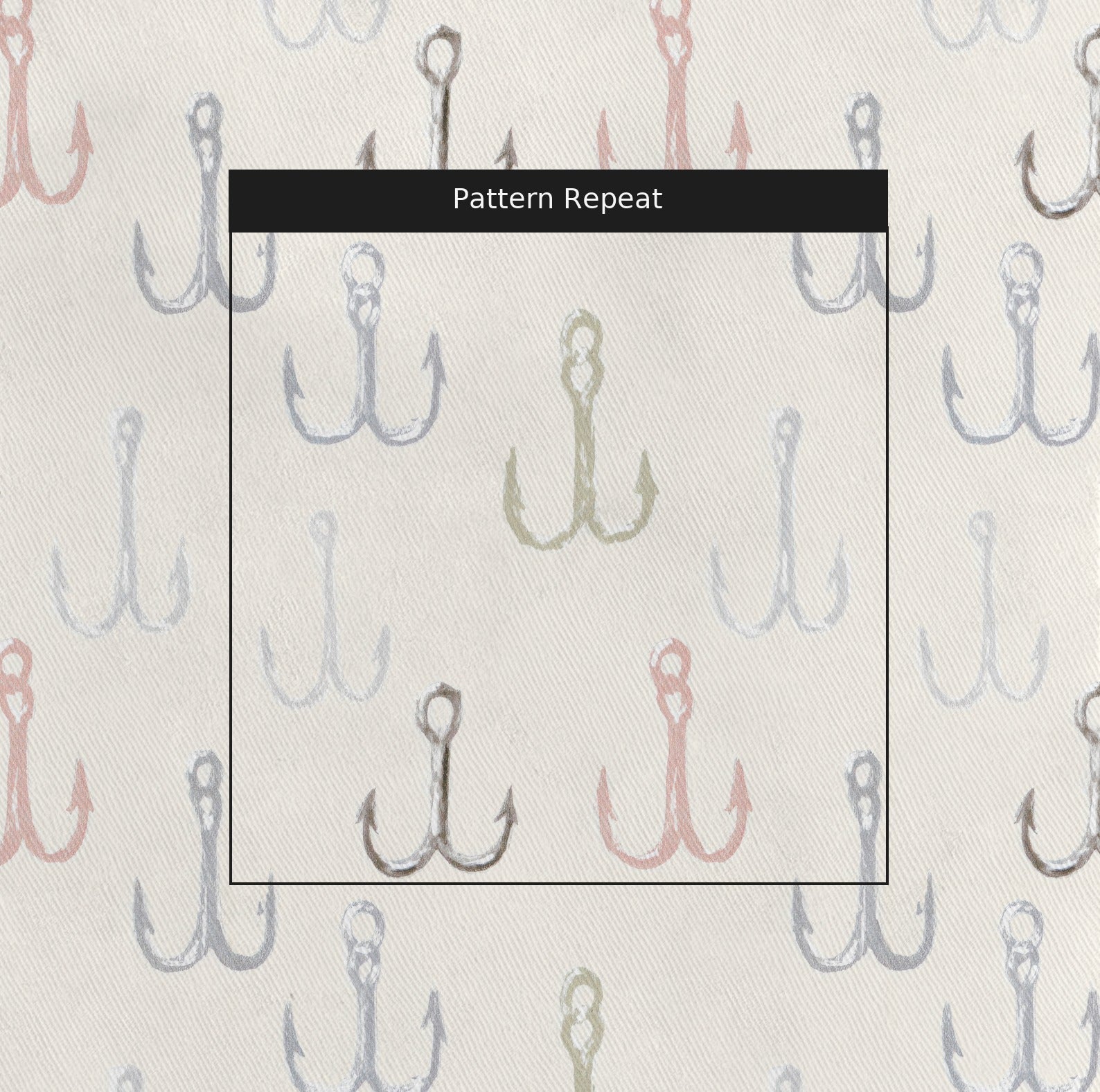 Fishing Hooks - Fabric - Linen Rowe