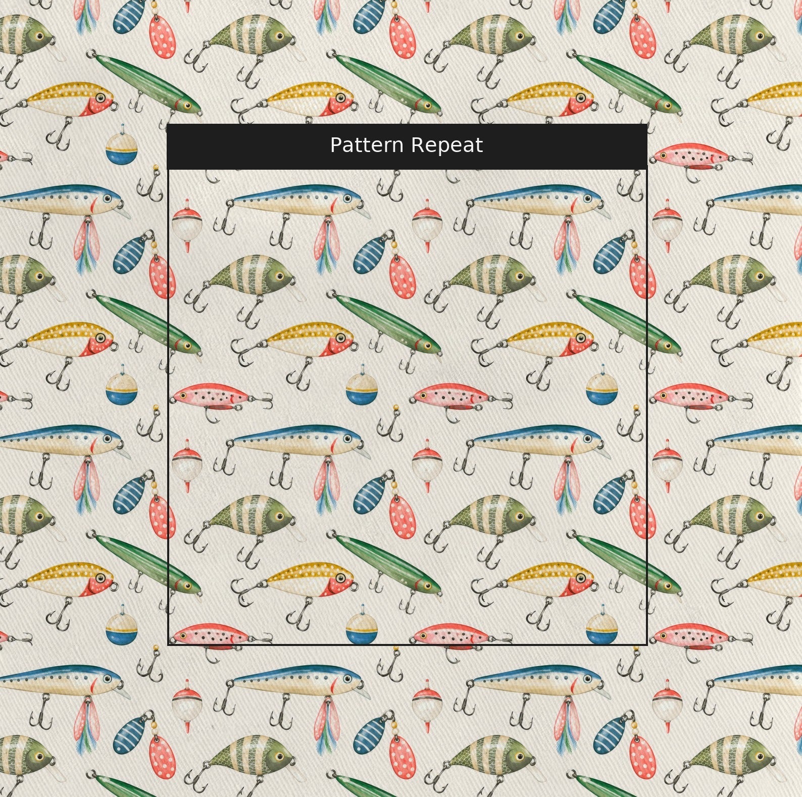 Fishing Lures - Fabric - Linen Rowe