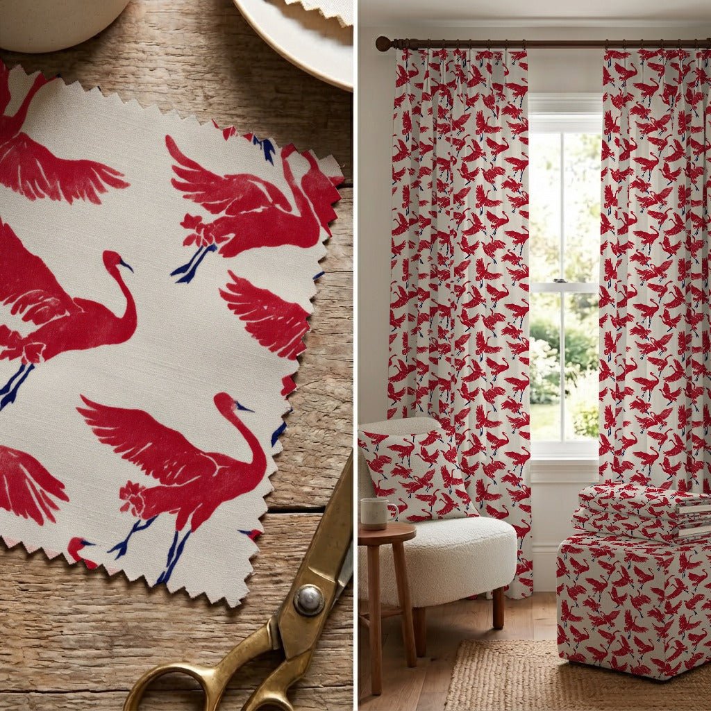 Flighted Swans - Fabric - Linen Rowe