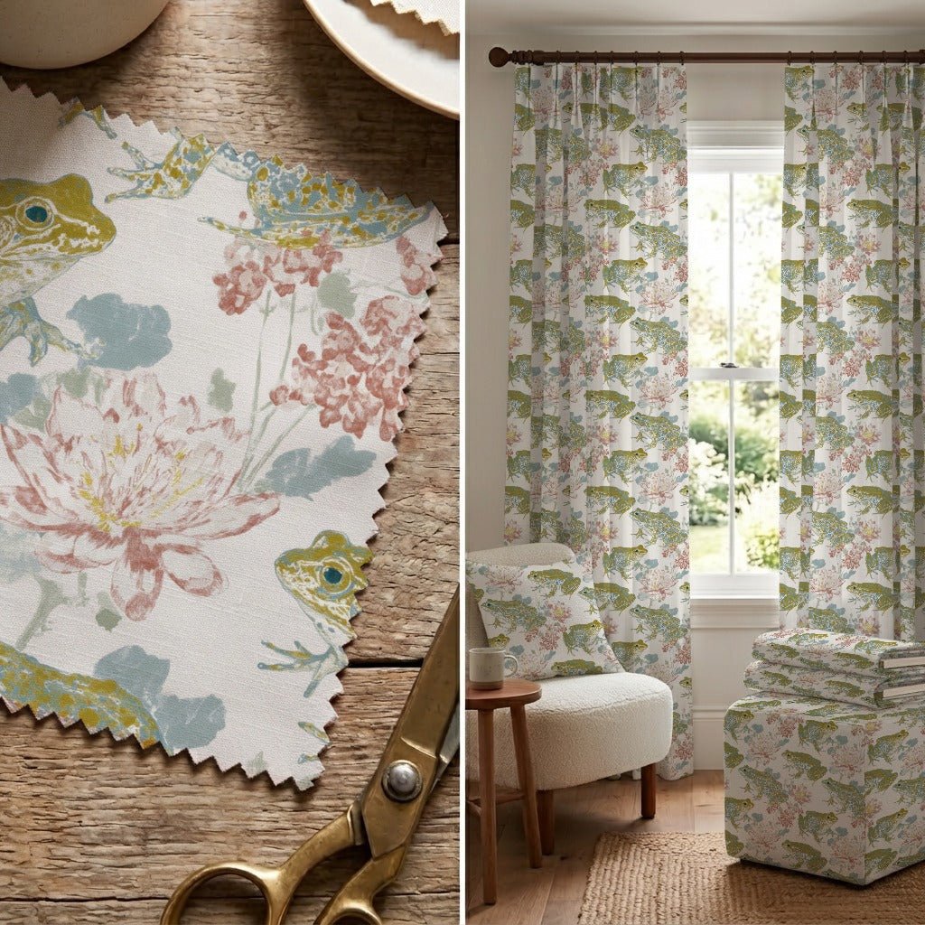 Floral Frog - Fabric - Linen Rowe