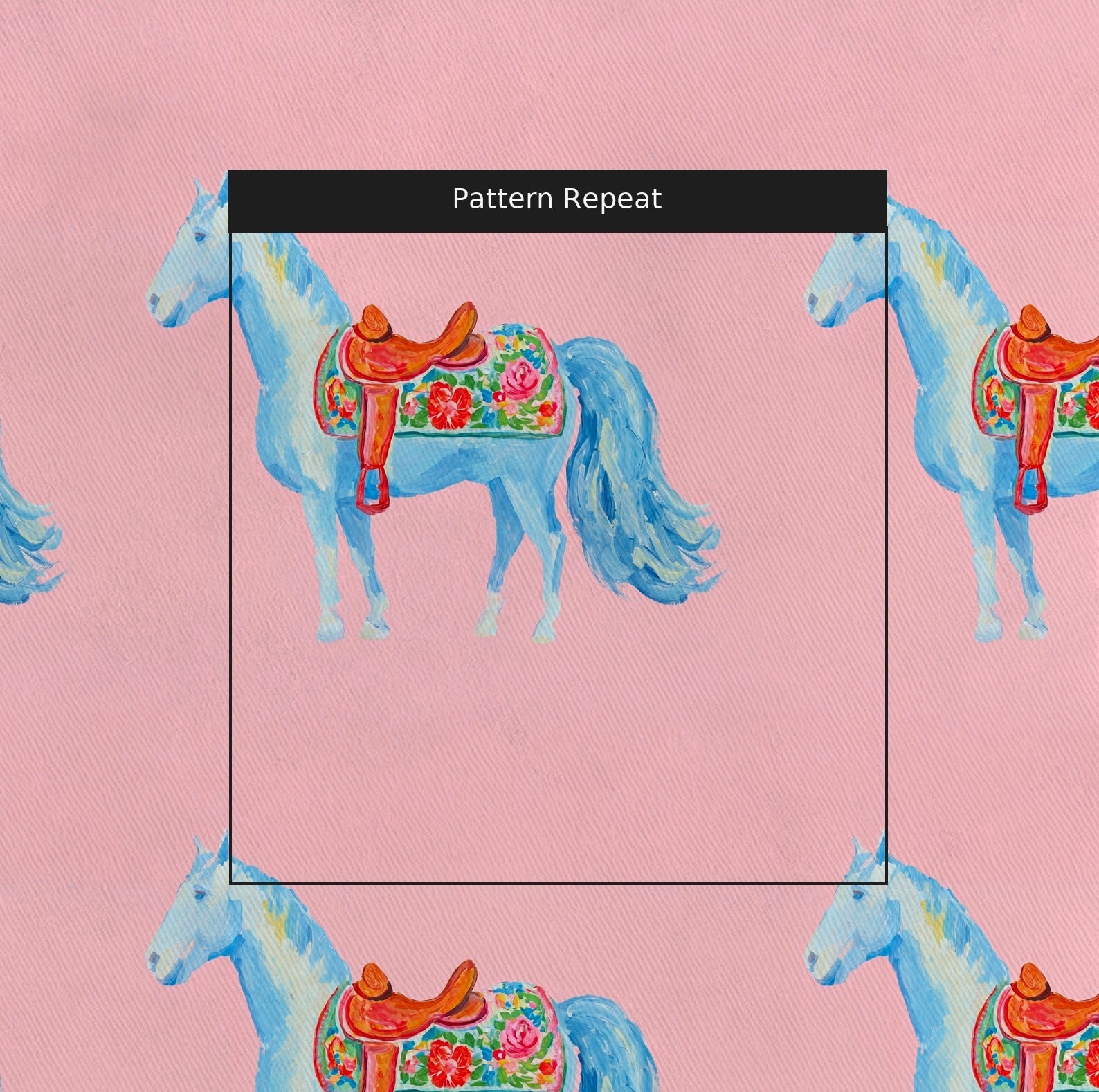 Folk Art Filly - Fabric - Linen Rowe