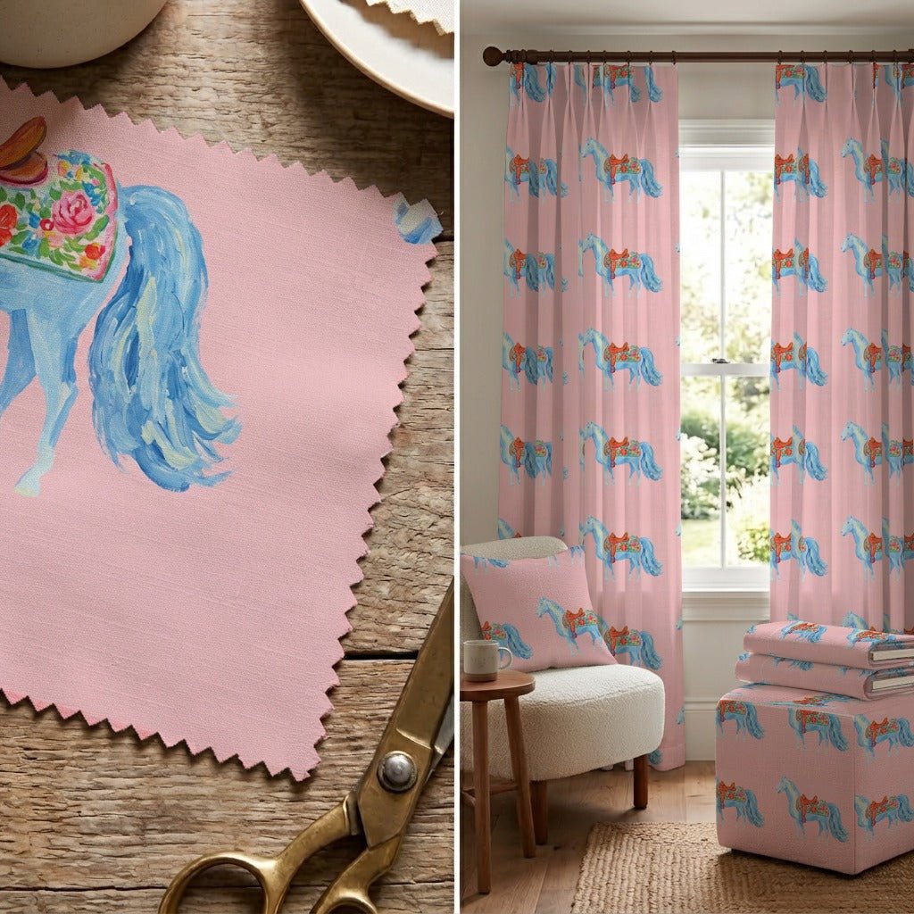 Folk Art Filly - Fabric - Linen Rowe