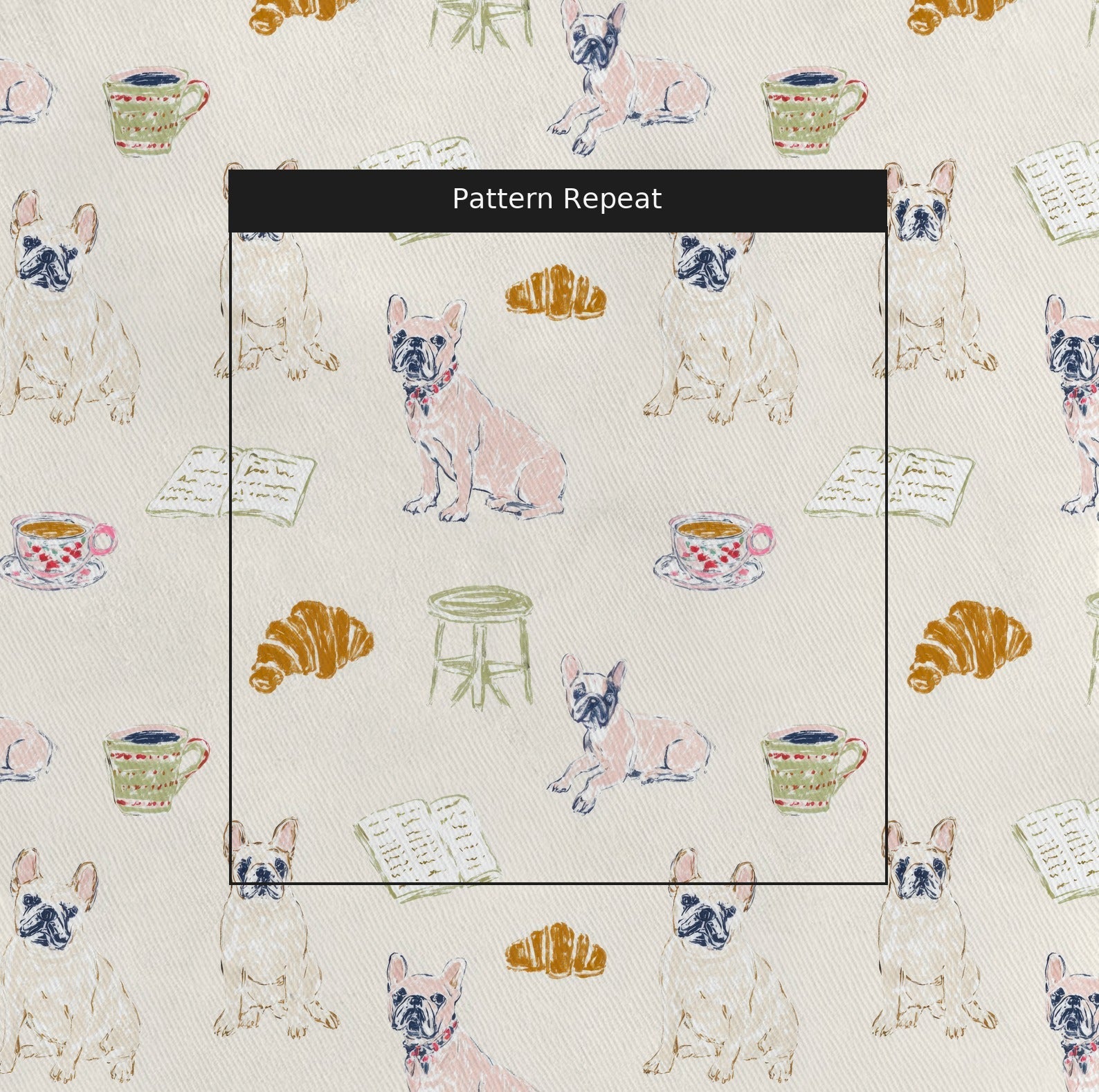 French Bakery - Fabric - Linen Rowe