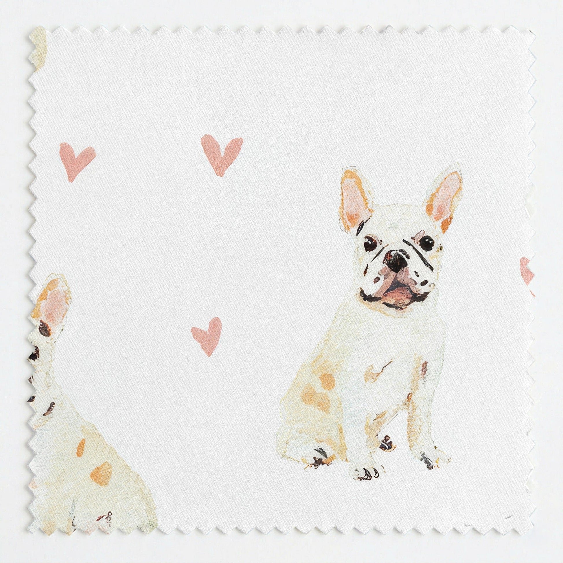 French Bulldog Love - Fabric - Linen Rowe
