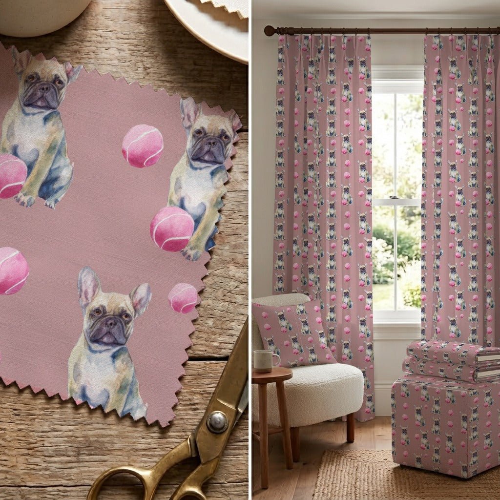 Frenchie Blush Tennis Club - Fabric - Linen Rowe