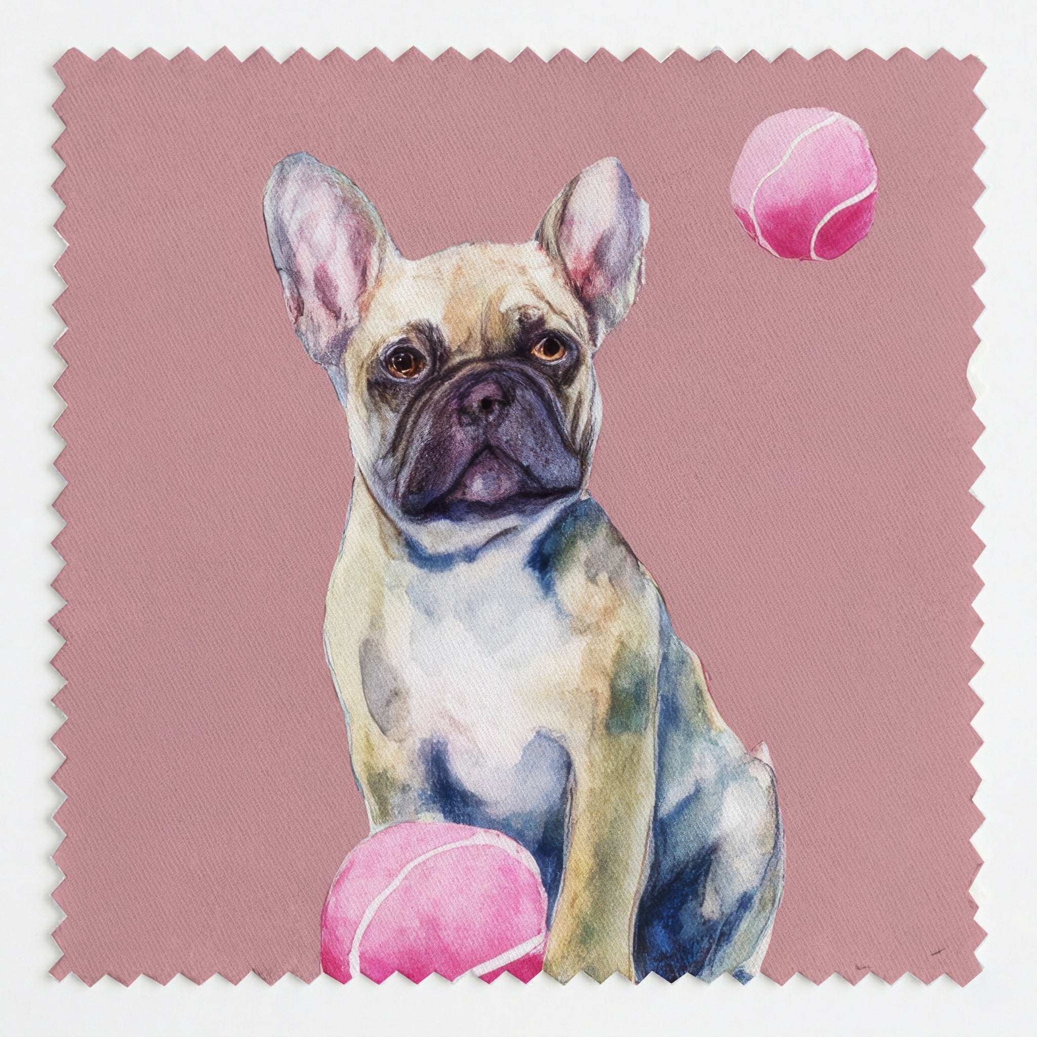 Frenchie Blush Tennis Club - Fabric - Linen Rowe