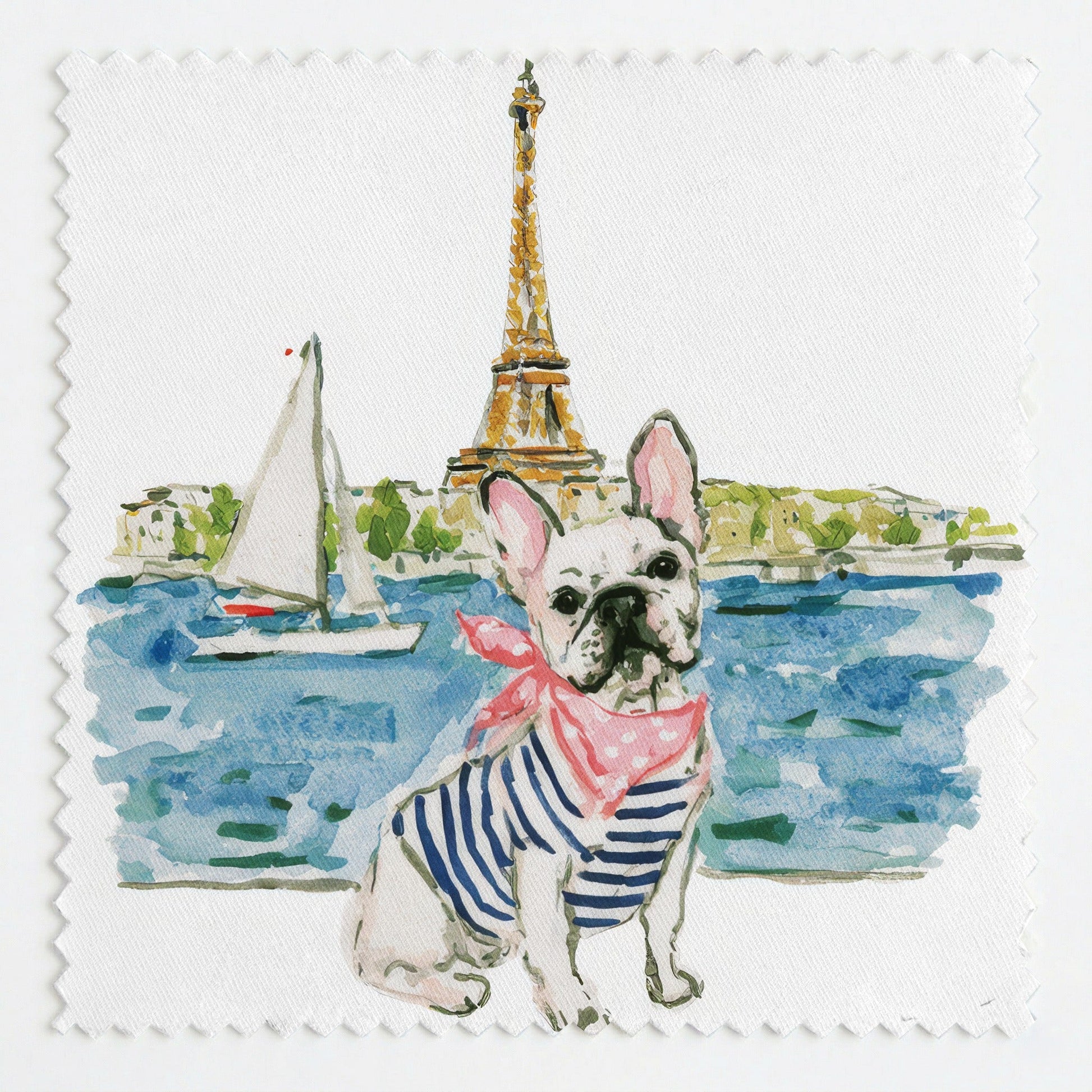 Frenchie In France - Fabric - Linen Rowe