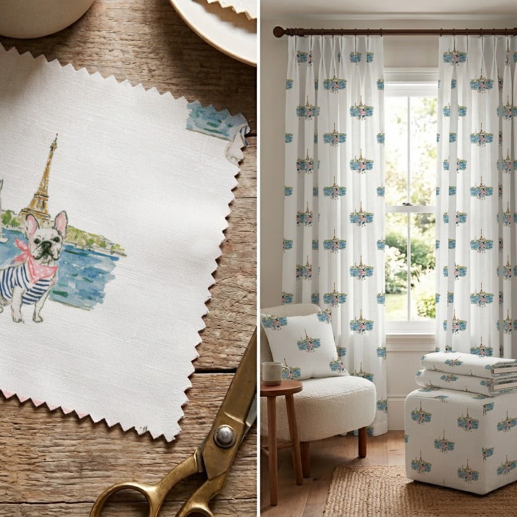 Frenchie In France - Fabric - Linen Rowe