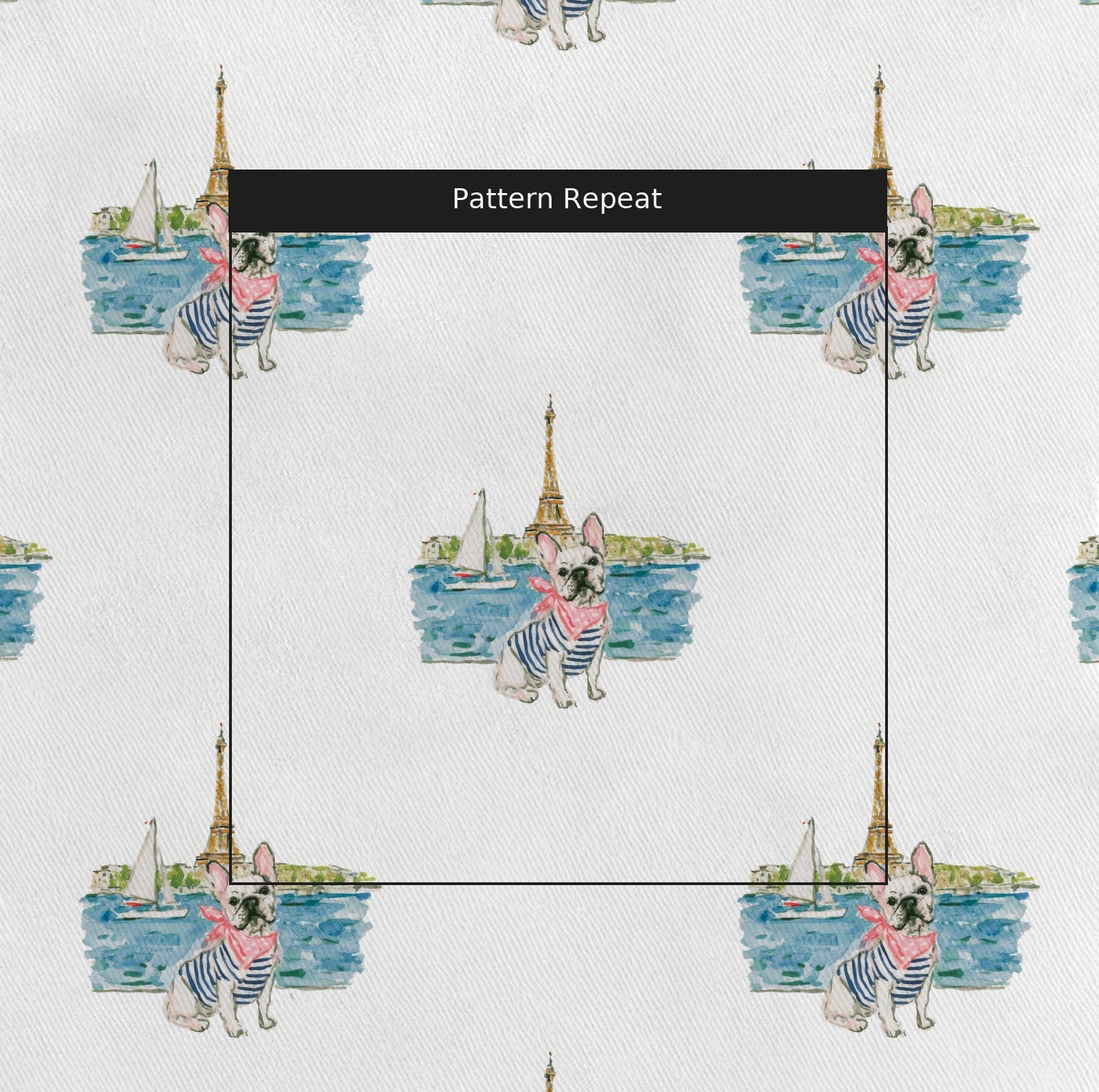 Frenchie In France - Fabric - Linen Rowe