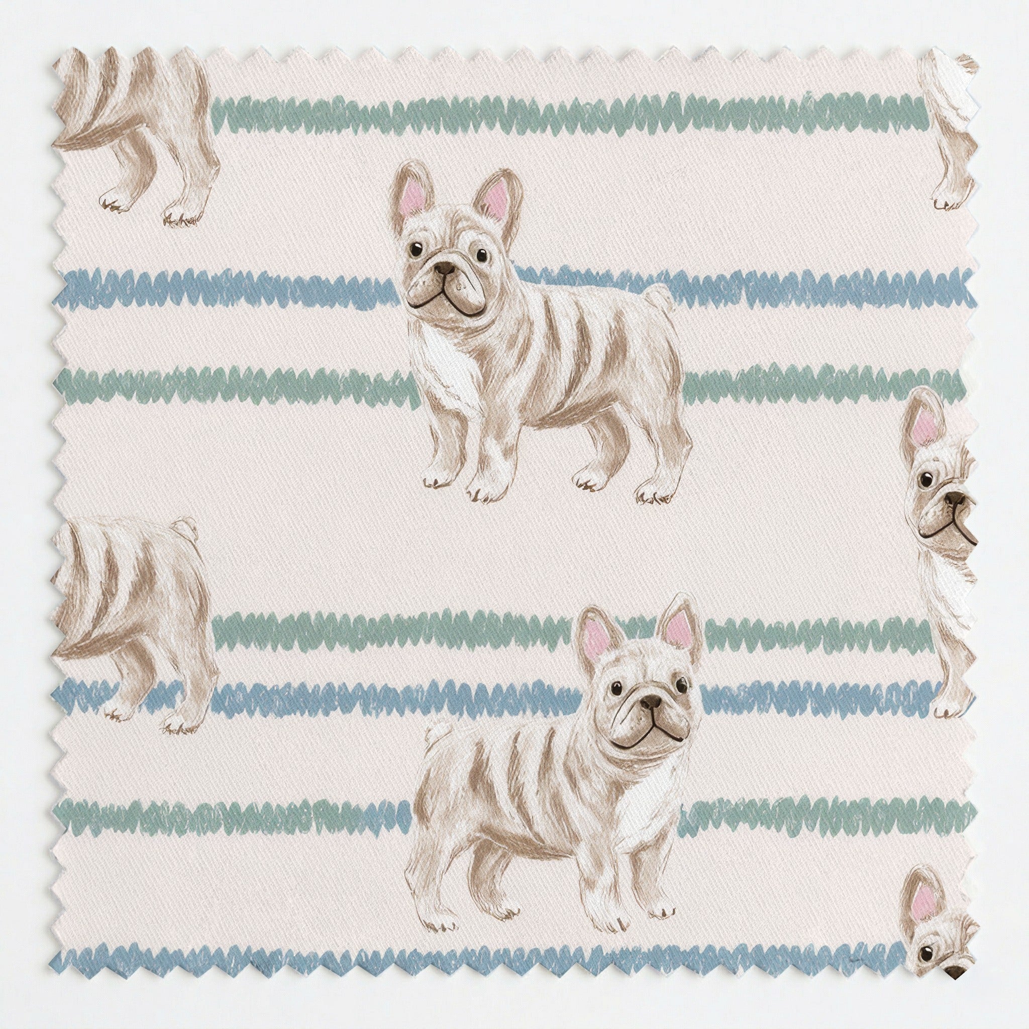 Frenchie Stripes - Fabric - Linen Rowe
