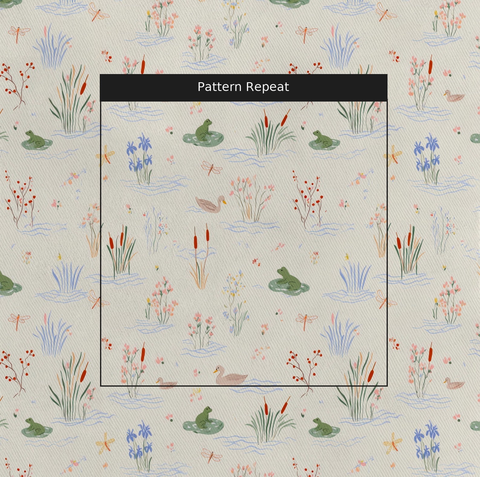 Froggy Pond - Fabric - Linen Rowe